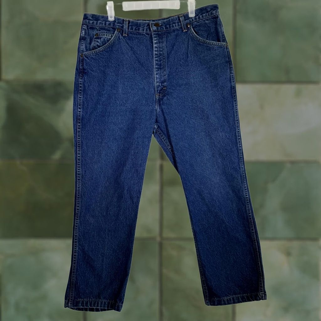 Vintage VINTAGE Roebucks Jeans Mens 34x34 Blue Denim Made USA High Rise Straight 90s Mens Jeans Size US 38 / EU 54 - 1 Thumbnail
