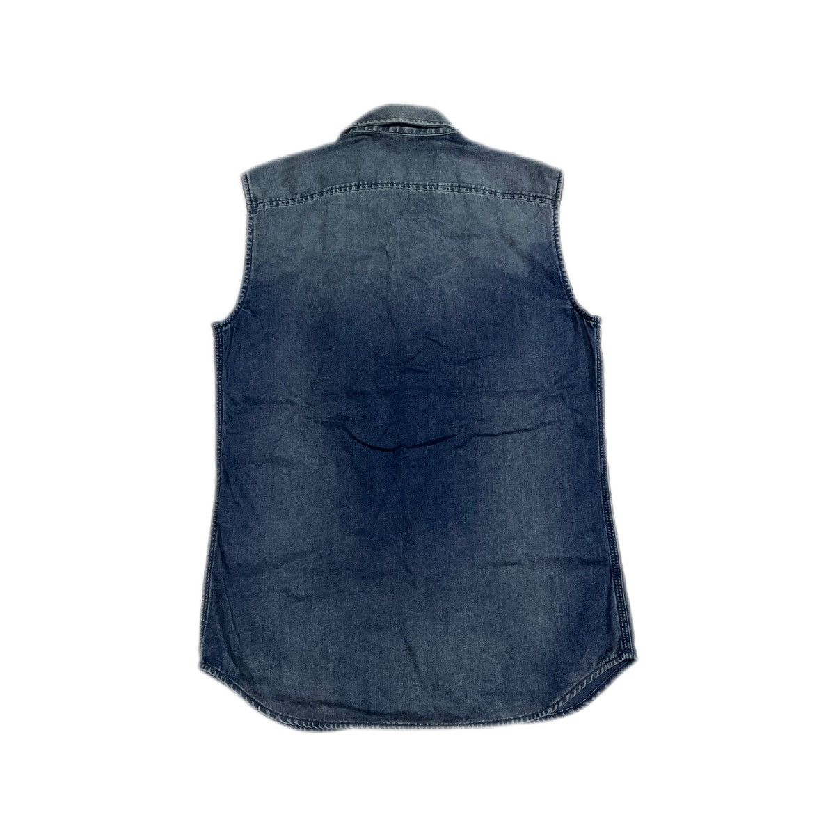 Diesel × Hysteric Glamour × Japanese Brand 🔥Sick Y2K Diesel Ruffled Denim Sleeveless Shirt Size US L / EU 52-54 / 3 - 10 Thumbnail