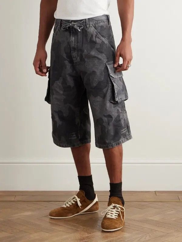 424 Black Grey Reverse Camo Ripstop Cargo Shorts Size US 34 / EU 50 - 5 Thumbnail