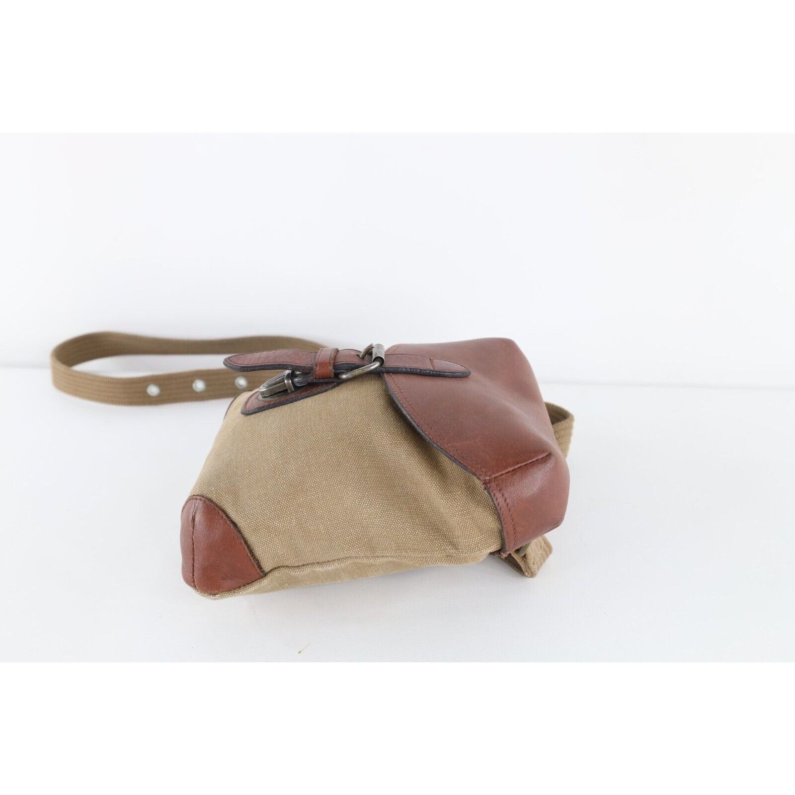 Vintage Vintage 90s Streetwear Canvas Leather Crossbody Shoulder Bag Size ONE SIZE - 3 Thumbnail