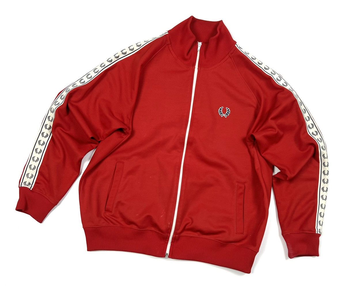 Fred Perry × Vintage Vintage Fred Perry Striped Logo Zip Track Jacket Windbreaker Size US M / EU 48-50 / 2 - 2 Thumbnail