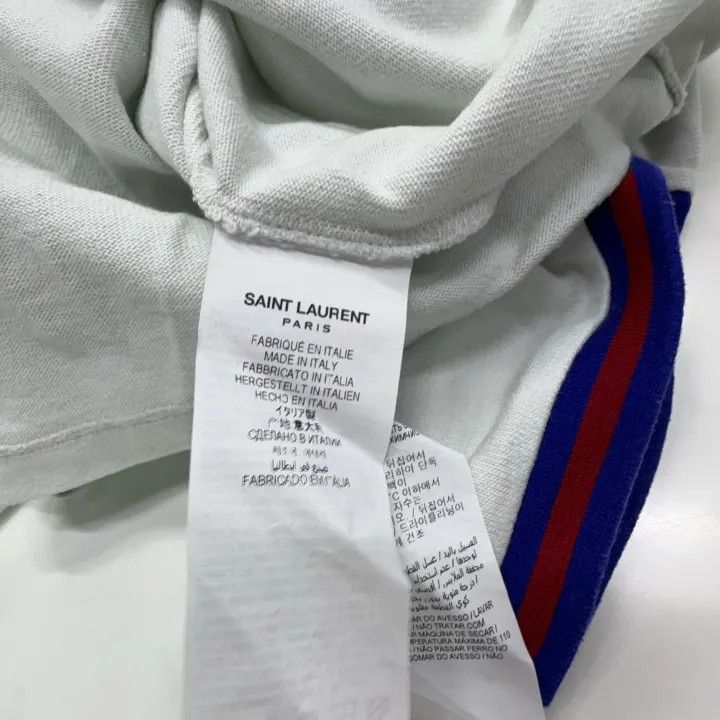 Saint Laurent Paris Saint Laurent White Graphic Short Sleeve T-Shirt -2507 Size L / US 10 / IT 46 - 1 Thumbnail