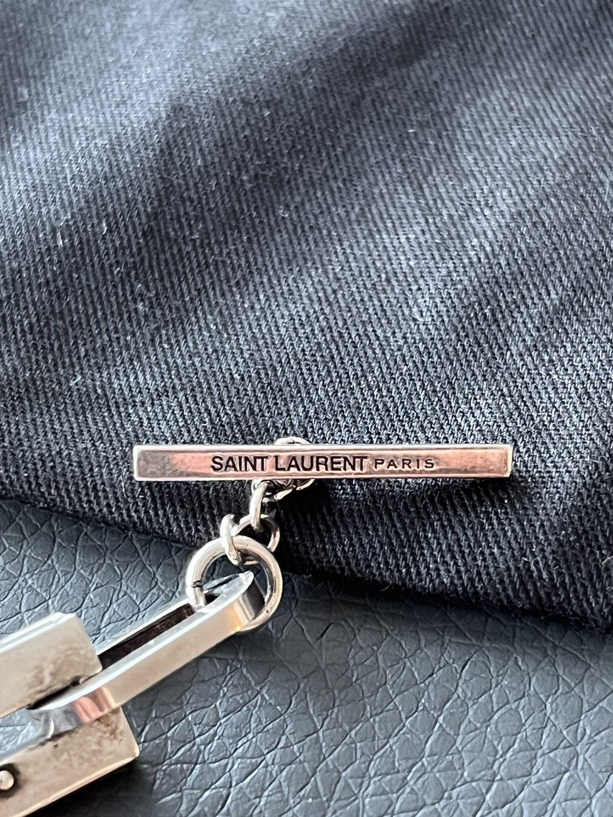 Saint Laurent Paris Saint Laurent Runway Brass Metal Distressed Punk Bracelet Size ONE SIZE - 7 Thumbnail