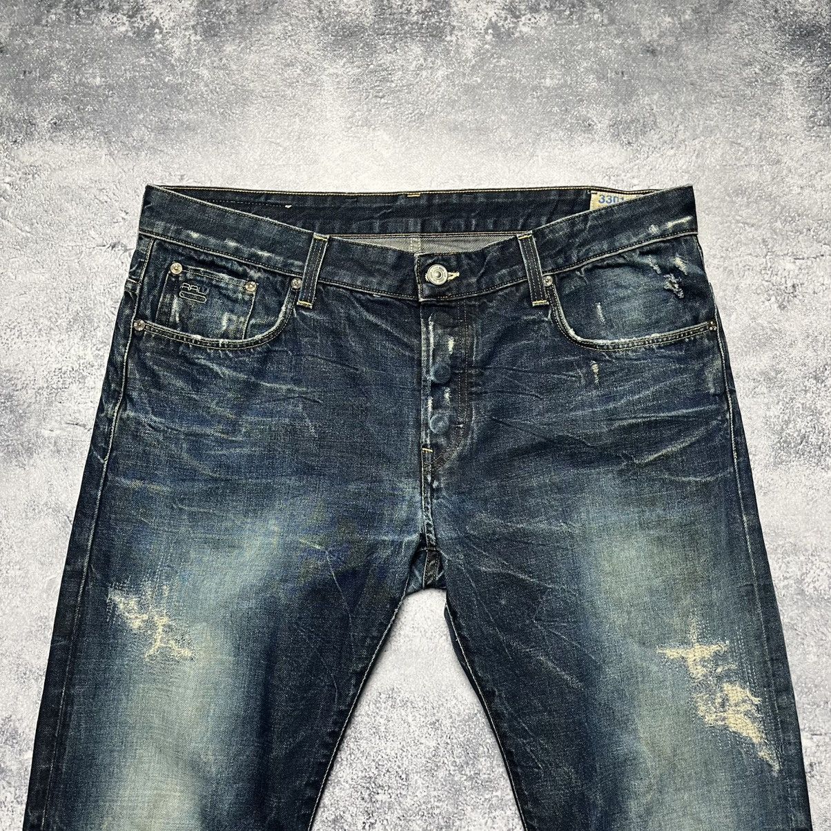 G-Star Vintage G-Star RAW 3301 Low Tapered Distressed Denim Jeans Size US 38 / EU 54 - 2 Thumbnail