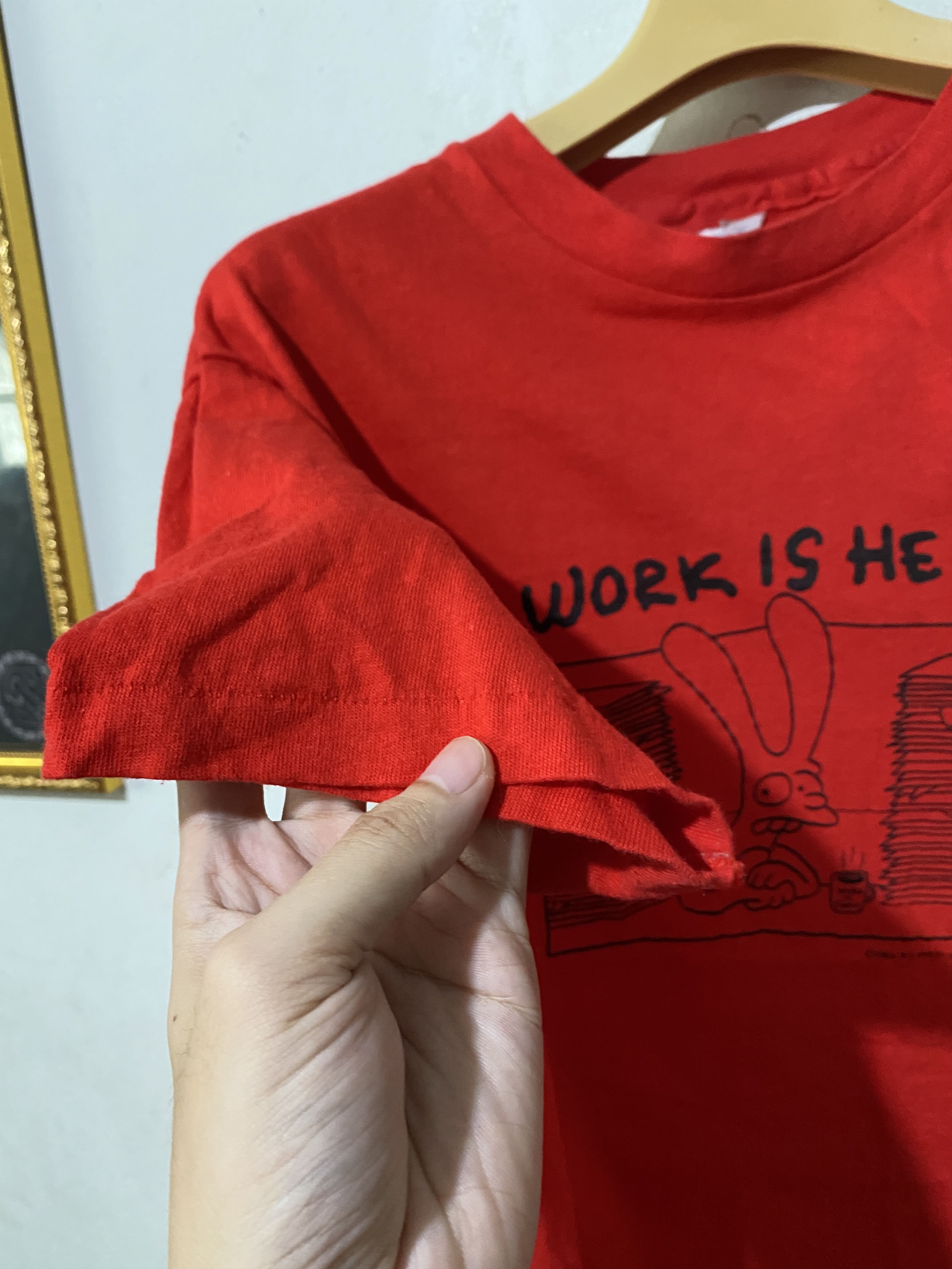 Vintage Vintage 1986 Matt Groening Work Is Hell Shirt Size US S / EU 44-46 / 1 - 5 Thumbnail