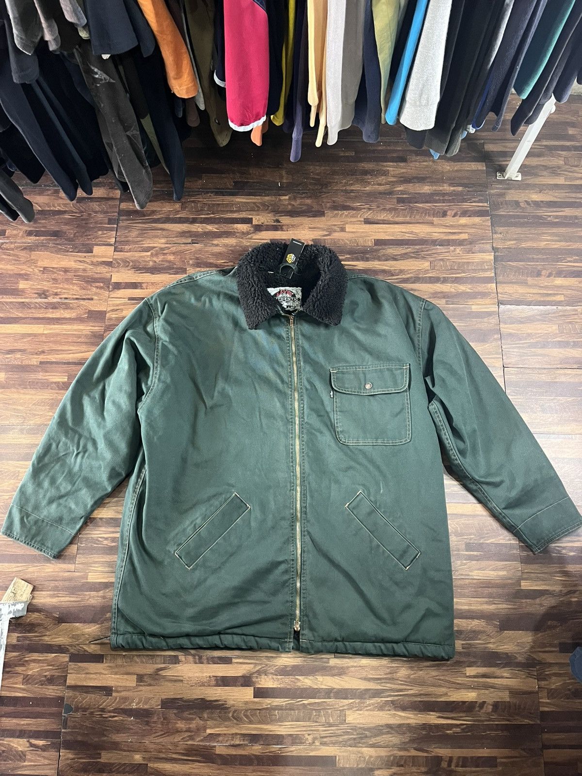 Levi's Levis Mens Very Heavy Coat Large Vintage Outer Green Inside Size US L / EU 52-54 / 3 - 1 Thumbnail