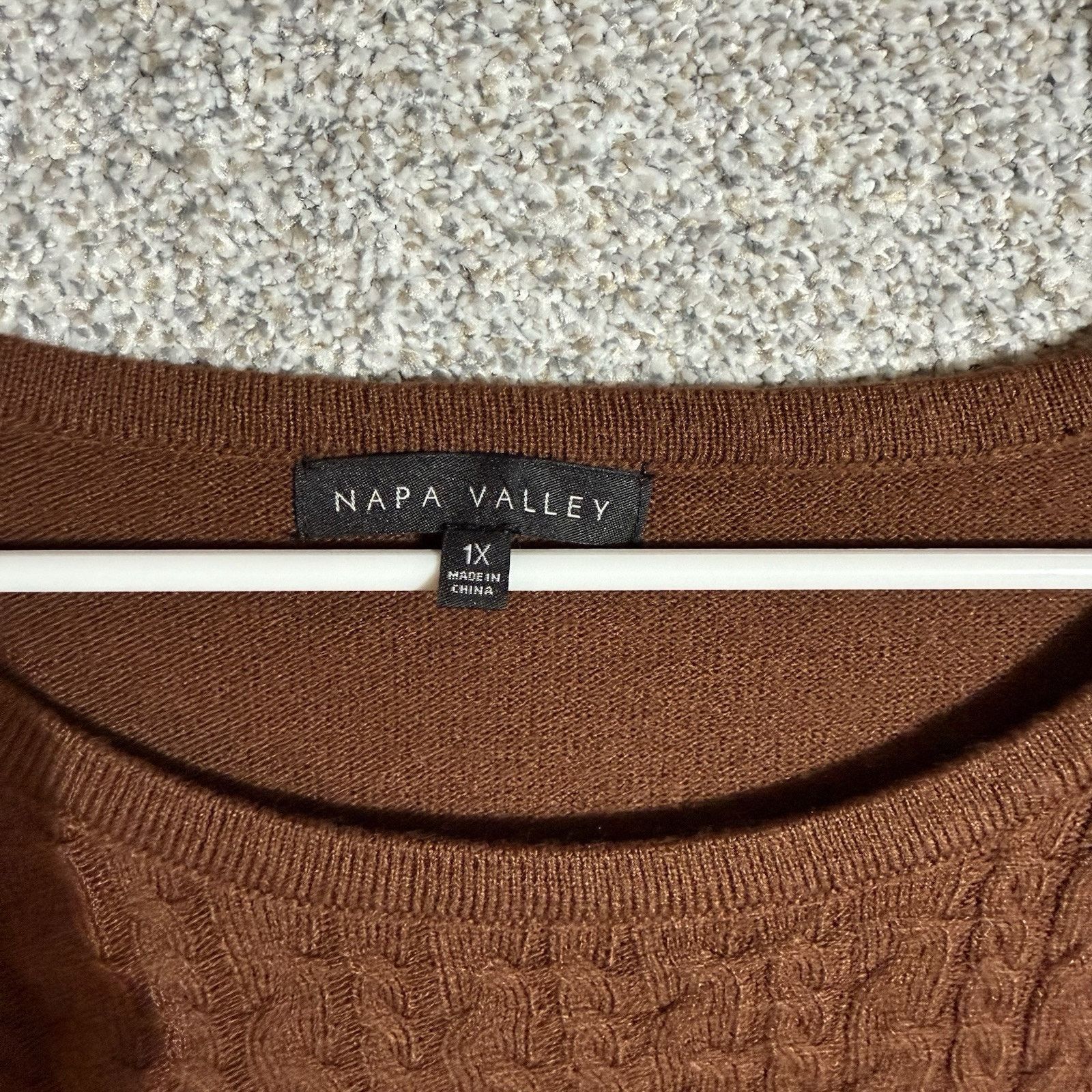Other Grandpa Sweater Womens 1X Plus Cable Knit Lagenlook Earthy Size XL / US 12-14 / IT 48-50 - 5 Thumbnail