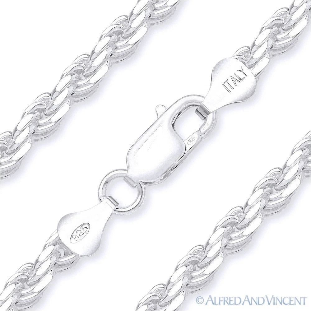 Other 4.5mm Twist-Rope D-Cut Link Italian Chain Bracelet 9" Size ONE SIZE - 1 Thumbnail
