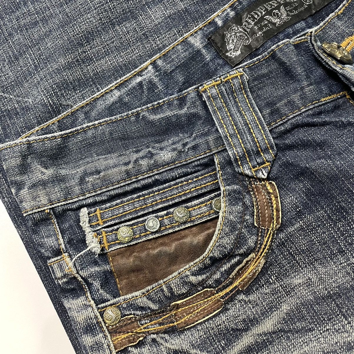 If Six Was Nine Red Pepper Studded Angle Wings Distressed Jeans Size US 32 / EU 48 - 6 Thumbnail