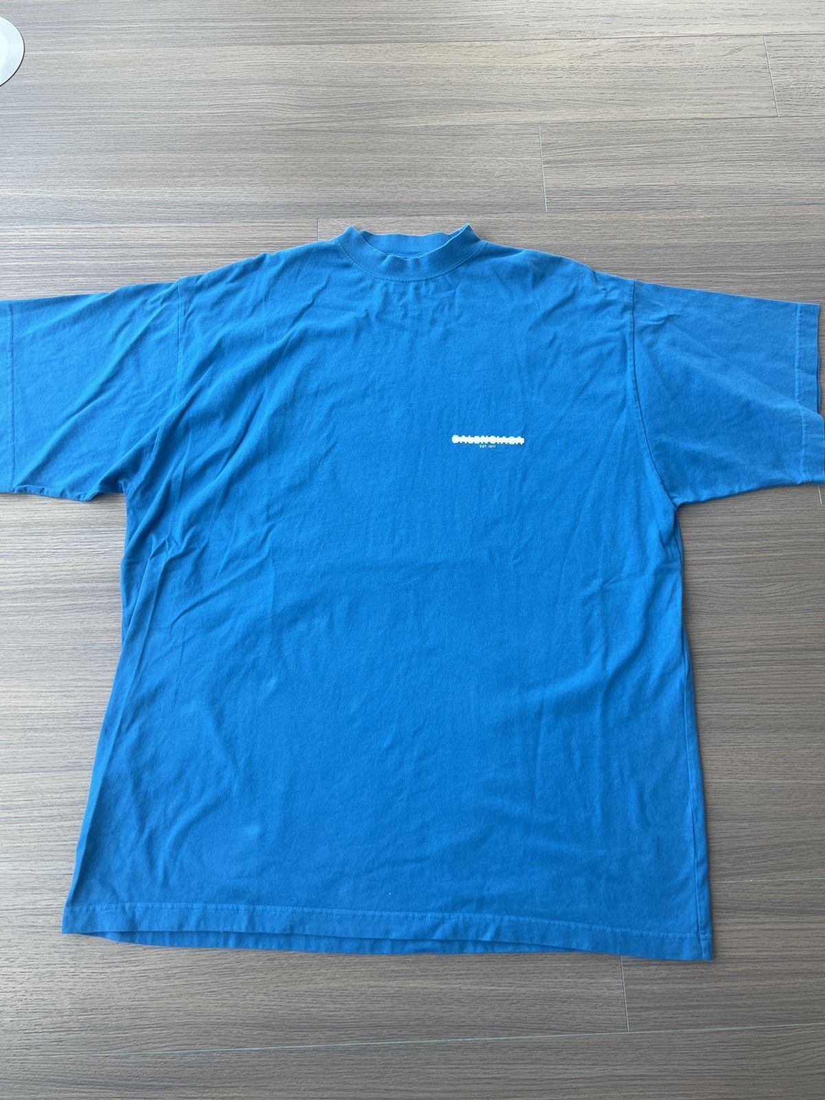 Balenciaga Balenciaga Blue Logo Tee Size US XL / EU 56 / 4 - 1 Thumbnail
