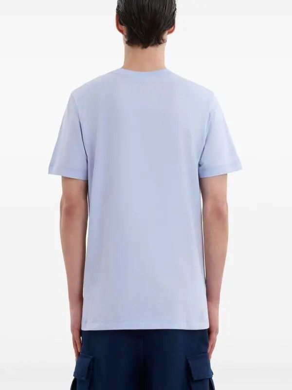 Marni o1w1db11125 Logo-Embroidered Cotton T-Shirt in Blue Size US L / EU 52-54 / 3 - 3 Thumbnail