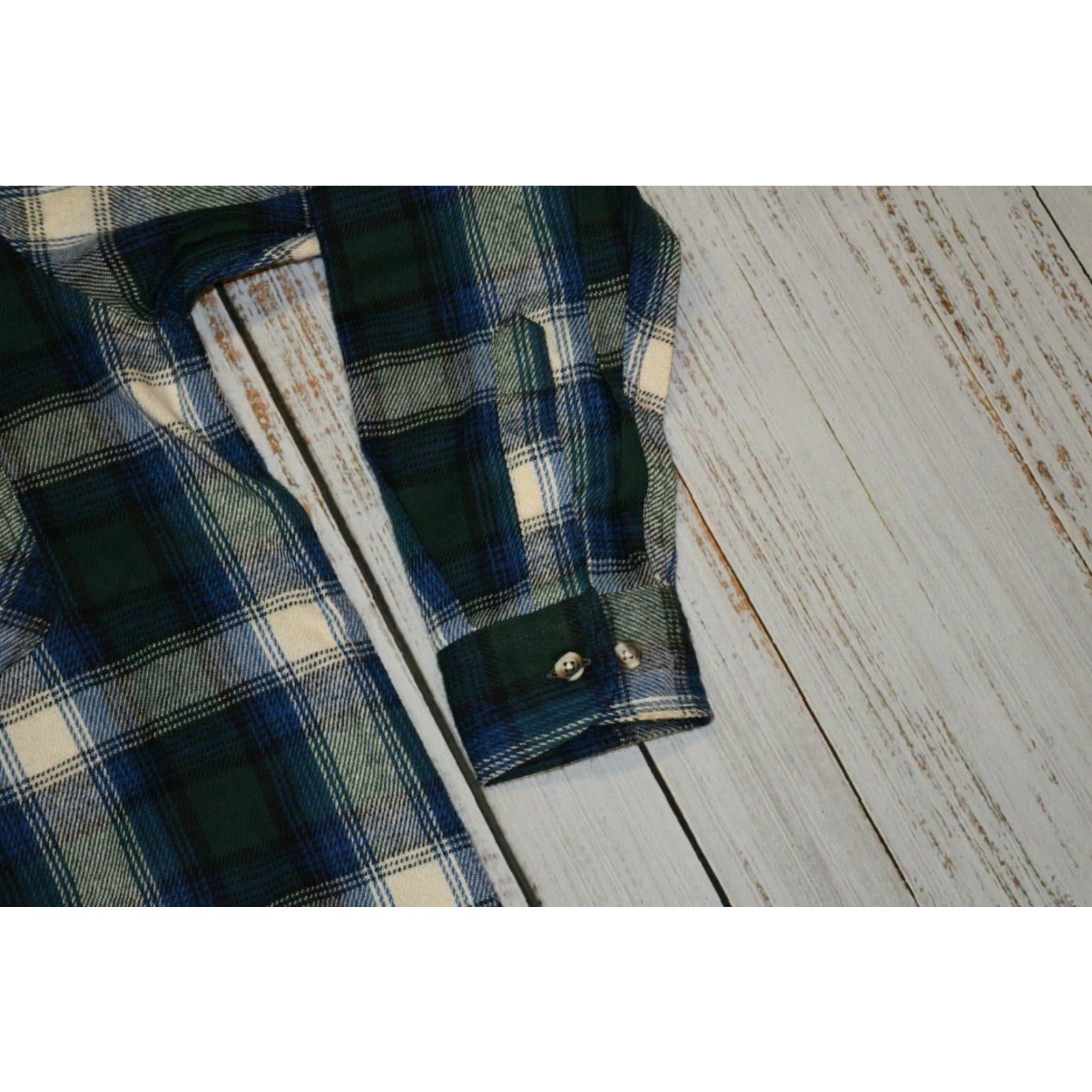 Vintage VINTAGE Field & Stream Men's Plaid Flannel Shirt Large Casual 80s 90s Cotton Blue Green Size US L / EU 52-54 / 3 - 2 Thumbnail