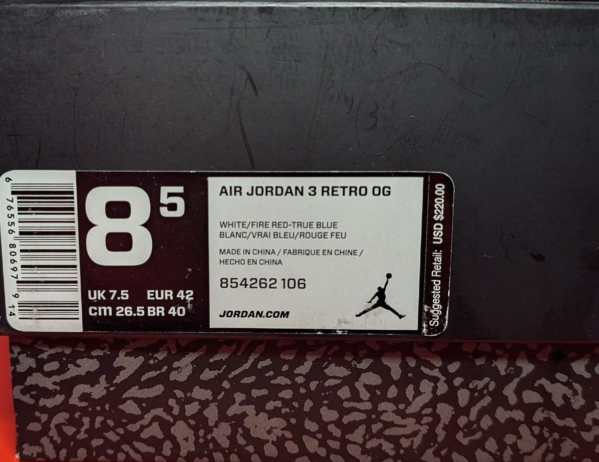 Jordan Brand Size 8.5 - Jordan 3 Retro OG Mid True Blue Size US 8.5 / EU 41-42 - 7 Thumbnail