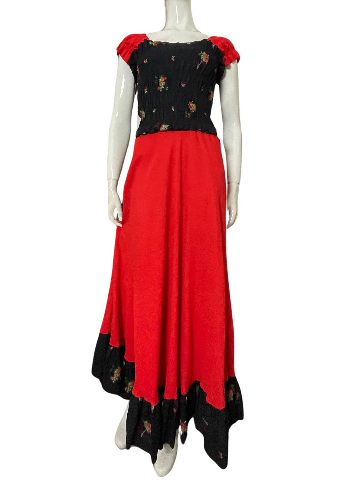 image of Firenze x Vintage Olga Florence Vintage 1970S Cotton Maxi Dress in Red, Women's (Size Small)