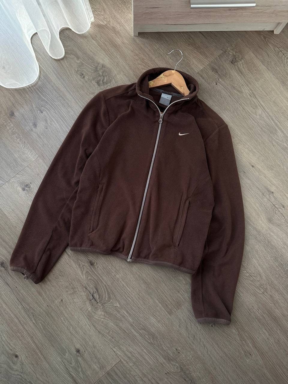 Nike × Nike ACG × Vintage Vintage Nike Brown Full Zip Fleece Hoodie Size L / US 10 / IT 46 - 2 Thumbnail