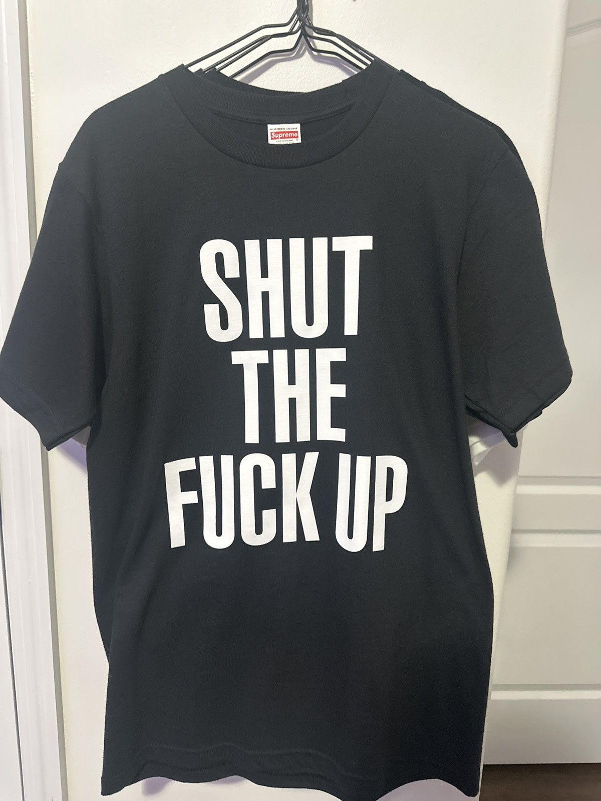 Number (N)ine × Supreme supreme number (n)ine shut the f*ck up tee