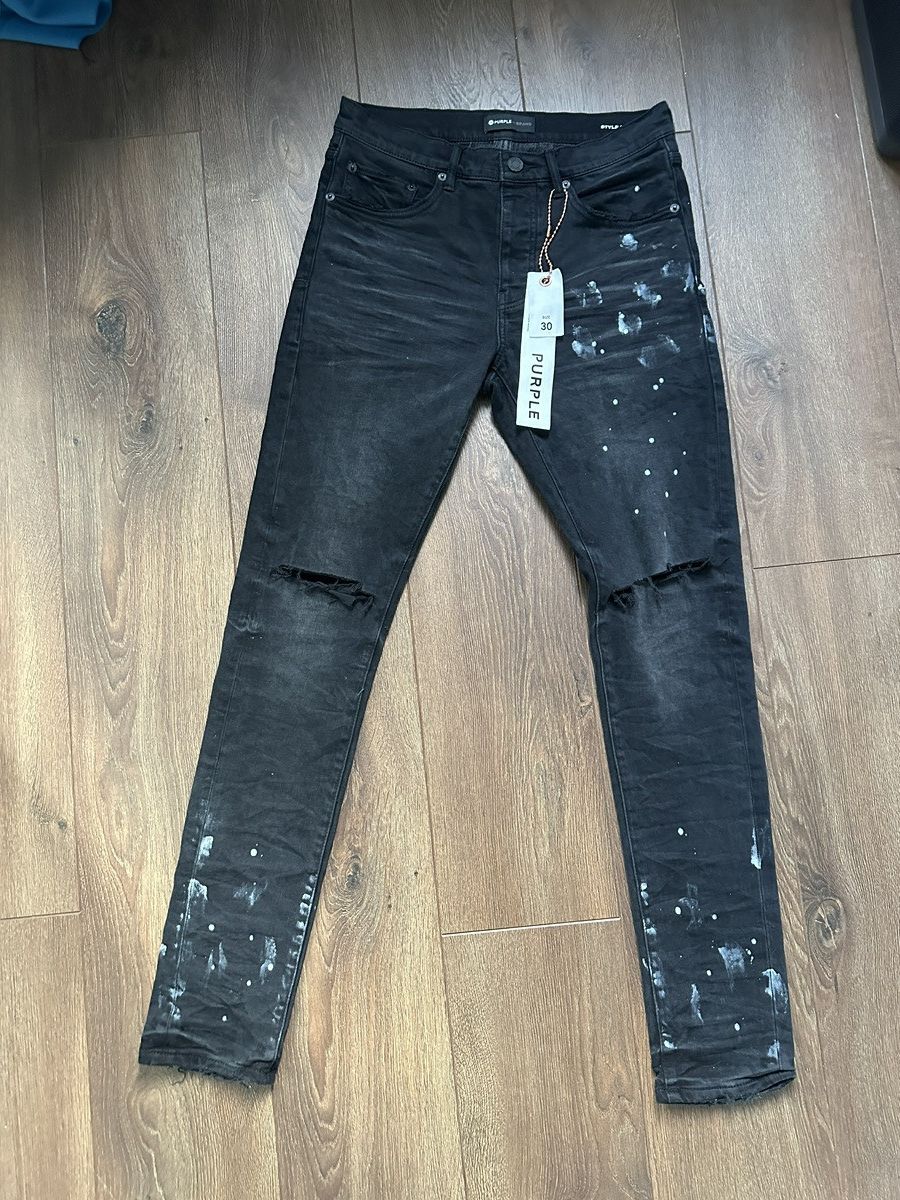 Purple Brand Paint Splatter Jeans