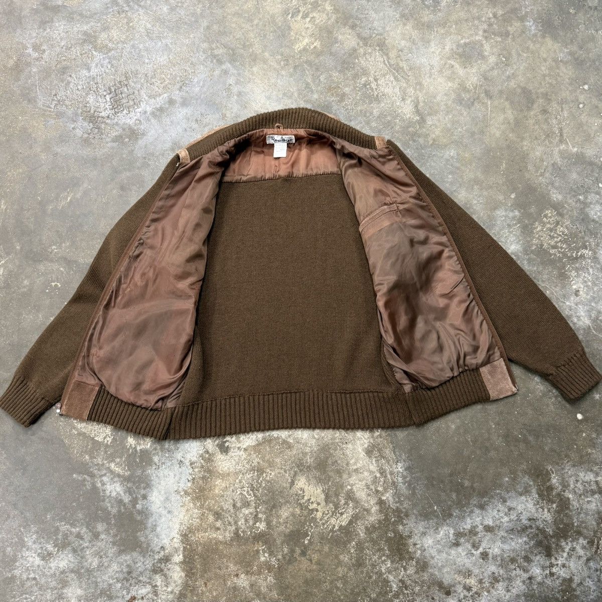 Sears Vintage 70s Repage Suede Knit Bomber Jacket Brown L Size US L / EU 52-54 / 3 - 5 Thumbnail
