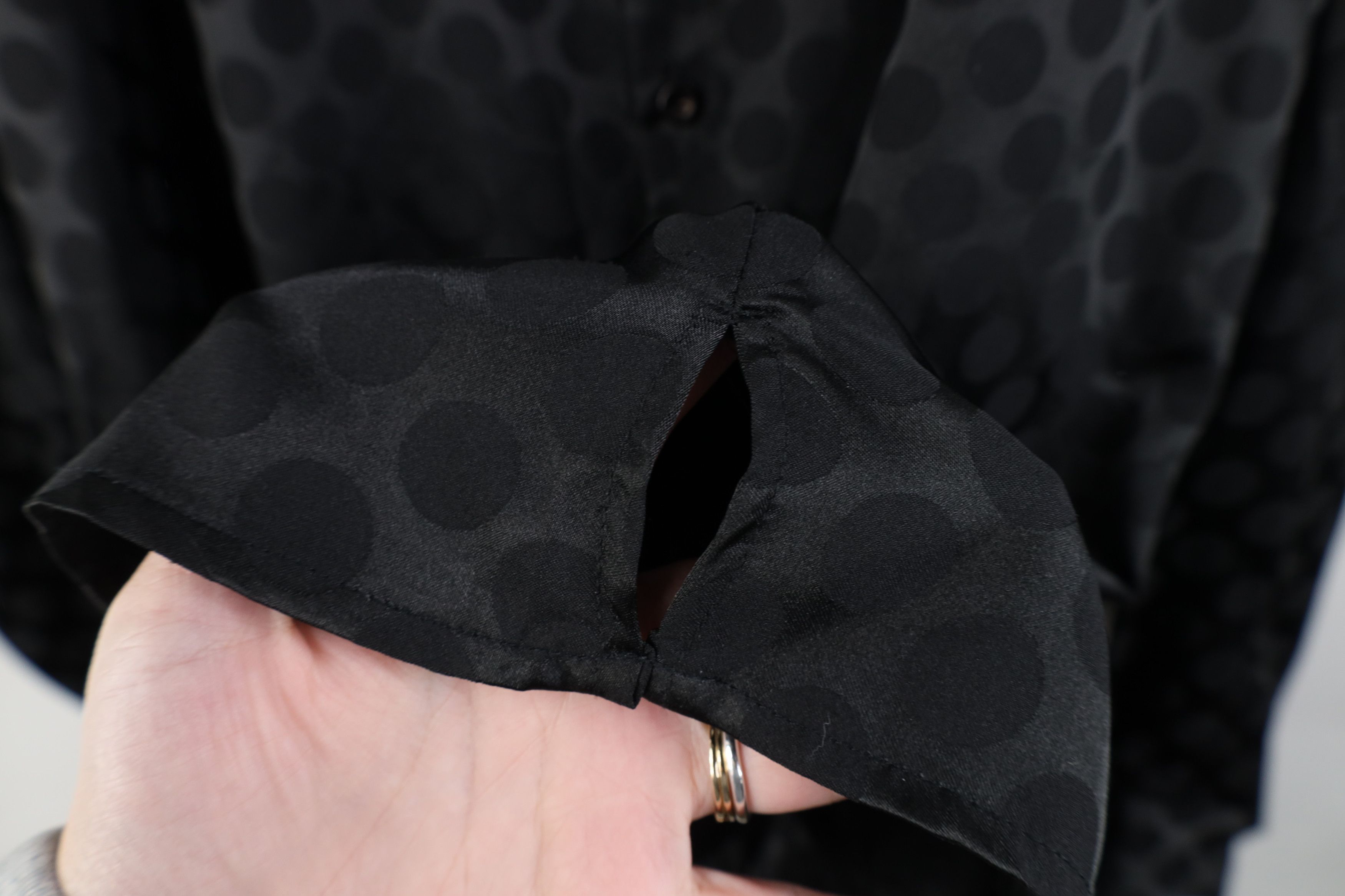 Vintage Vintage 90s Y2K Streetwear Polka Dot Button Shirt Black Size US XXL / EU 58 / 5 - 5 Thumbnail