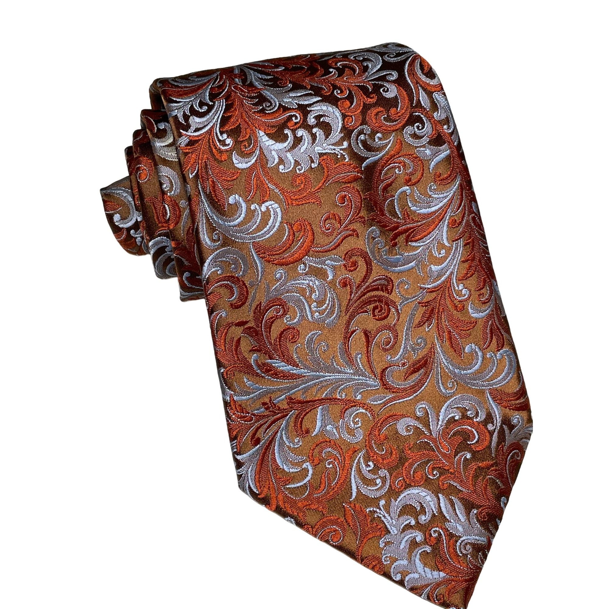 Oleg Cassini Vtg Oleg Cassini BURMA Swirl Retro MoD Rust Necktie Size ONE SIZE - 1 Thumbnail
