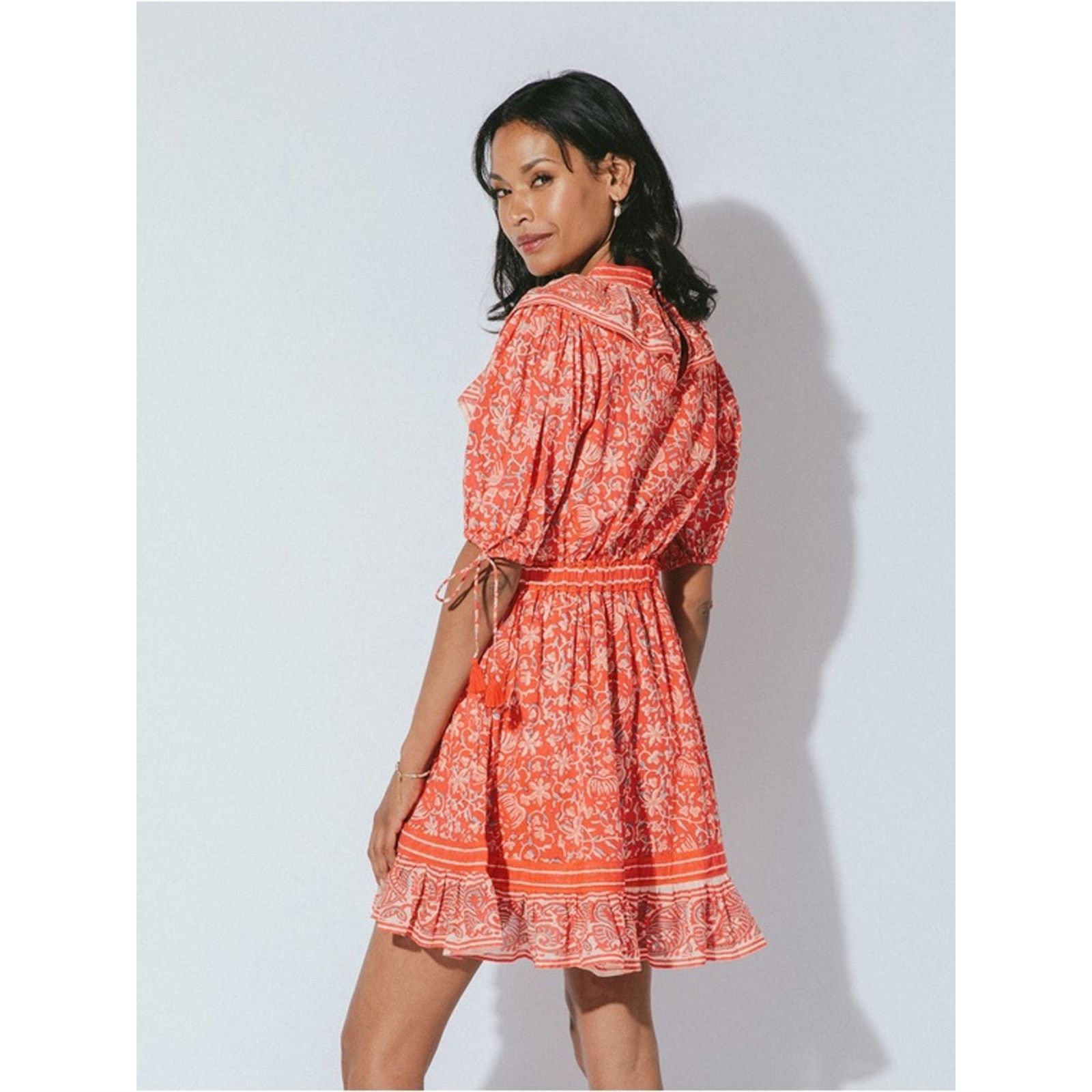 Cleobella New $218 Cleobella Blair RWB Boho Block Print Dress L Size L / US 10 / IT 46 - 12 Thumbnail