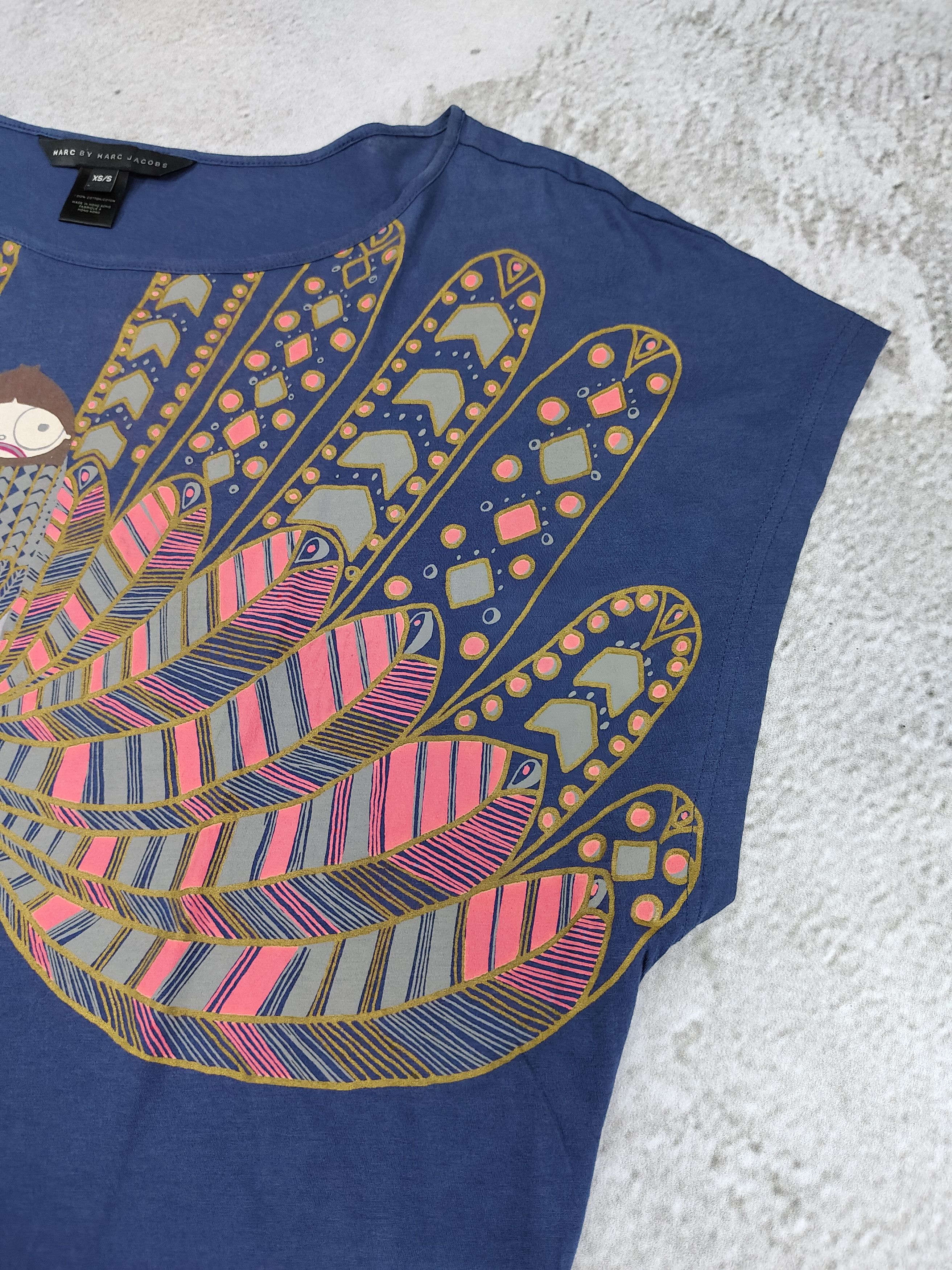 Marc by Marc Jacobs Marc Jacobs- Tribal Folk Surreal Character Wing Graphic Top Size M / US 6-8 / IT 42-44 - 6 Thumbnail