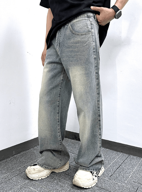 Japanese Brand × Vintage Vintage washed distressed straight-leg loose-fitting jeans Size US 32 / EU 48 - 3 Thumbnail