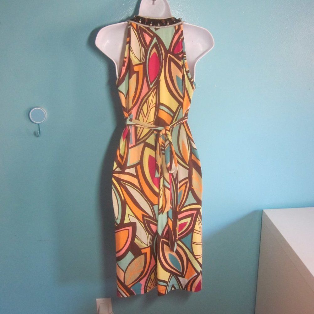 Anthropologie Ranna Gill Embellished Midi Halter Style Dress Size S Size S / US 4 / IT 40 - 3 Thumbnail