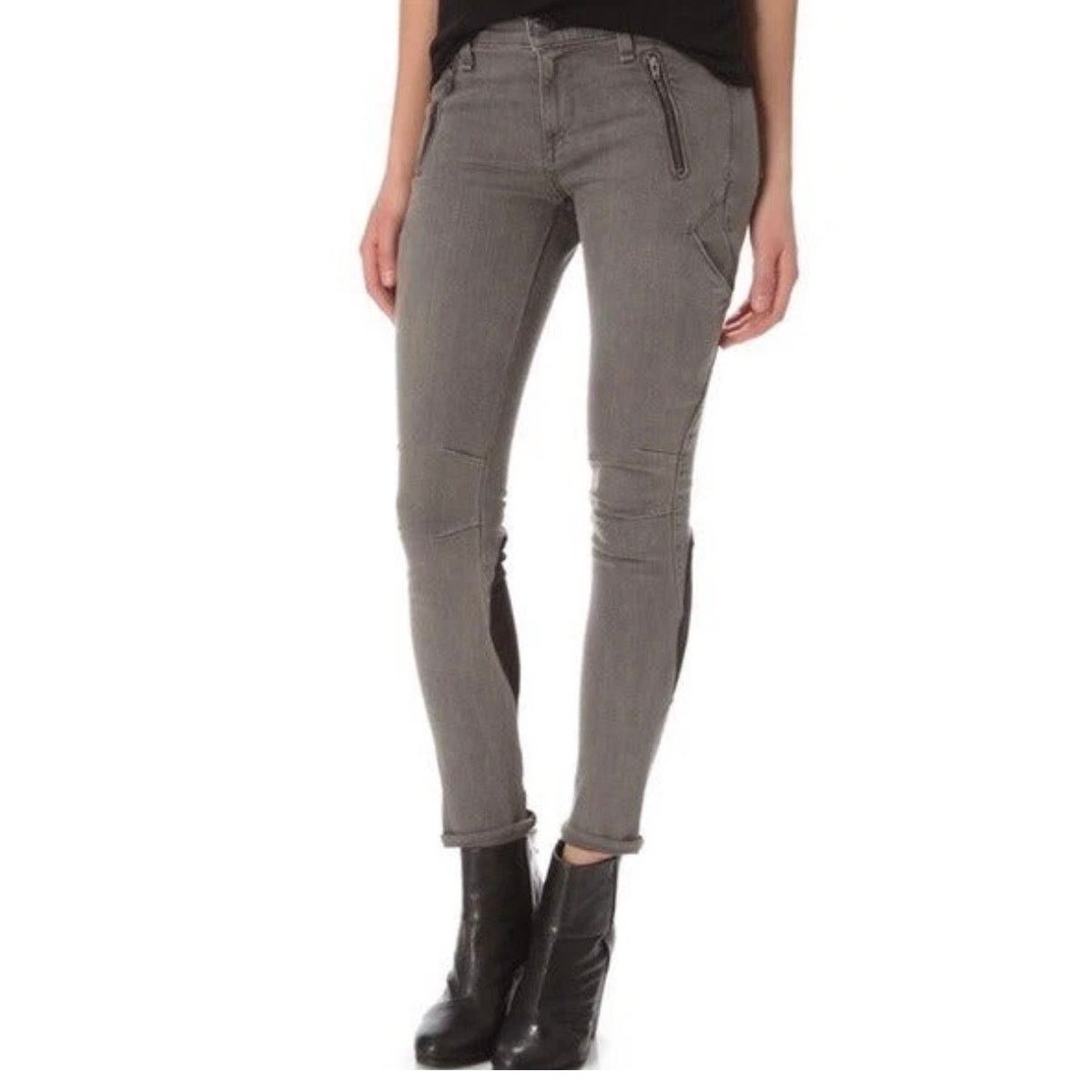 Rag & Bone Rag & Bone Iron Skinny Grey US 28 Mixed Media Zip Jeans Size 28" / US 6 / IT 42 - 11 Thumbnail