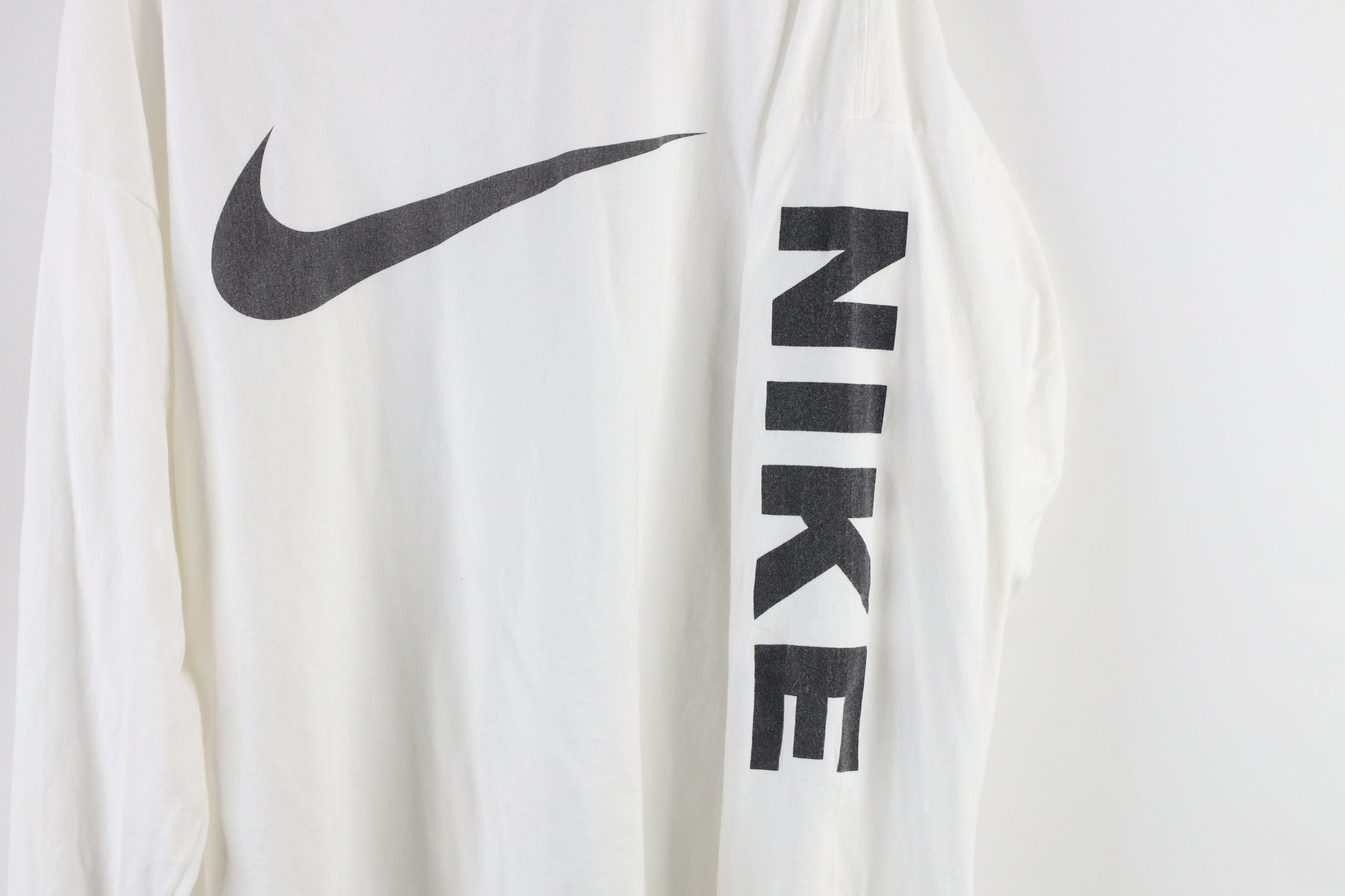 Nike × Vintage Vintage 90s Nike Travis Scott Big Swoosh Long Sleeve T-Shirt Size US XXL / EU 58 / 5 - 4 Thumbnail