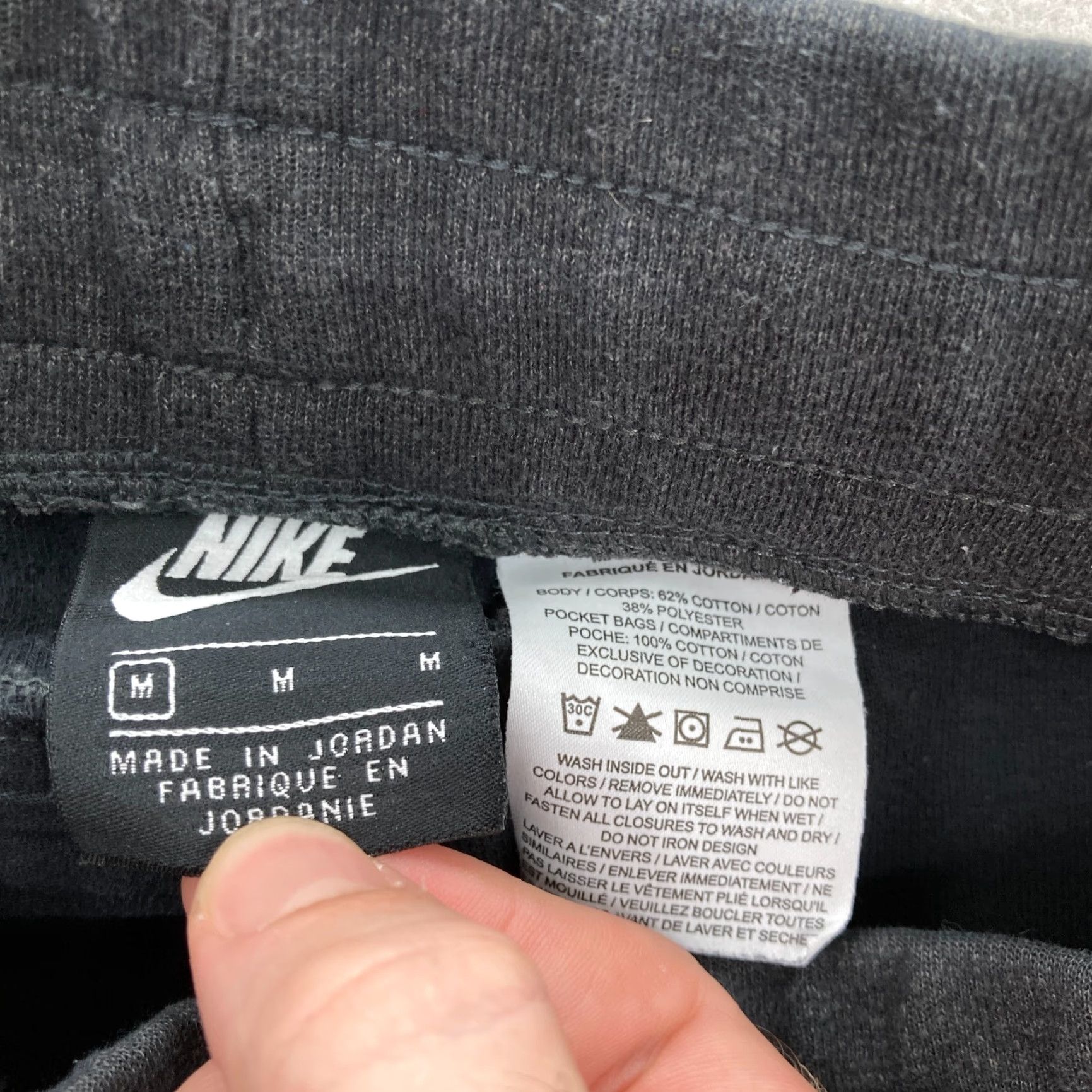 Nike Nike Optic Jogger Pants Mens Medium Dark Gray Fleece Tapered Drawstring Logo Gym Size US 31 - 4 Thumbnail