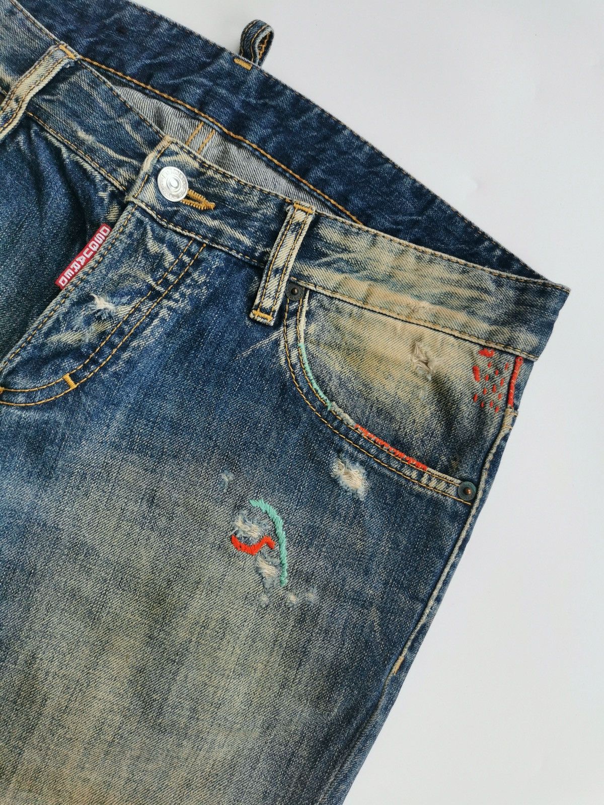 Dsquared2 Thrashed Punk Pin Needle Mud Dsquared2 Distressed Jeans Size US 33 - 6 Thumbnail