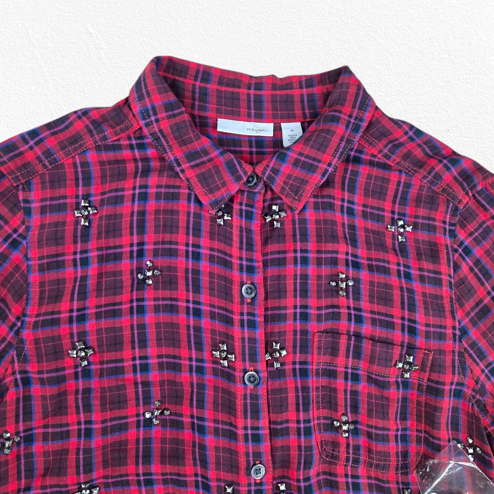 Other Embellished Plaid Button Down Shirt Flannel Size Medium Size M / US 6-8 / IT 42-44 - 3 Thumbnail