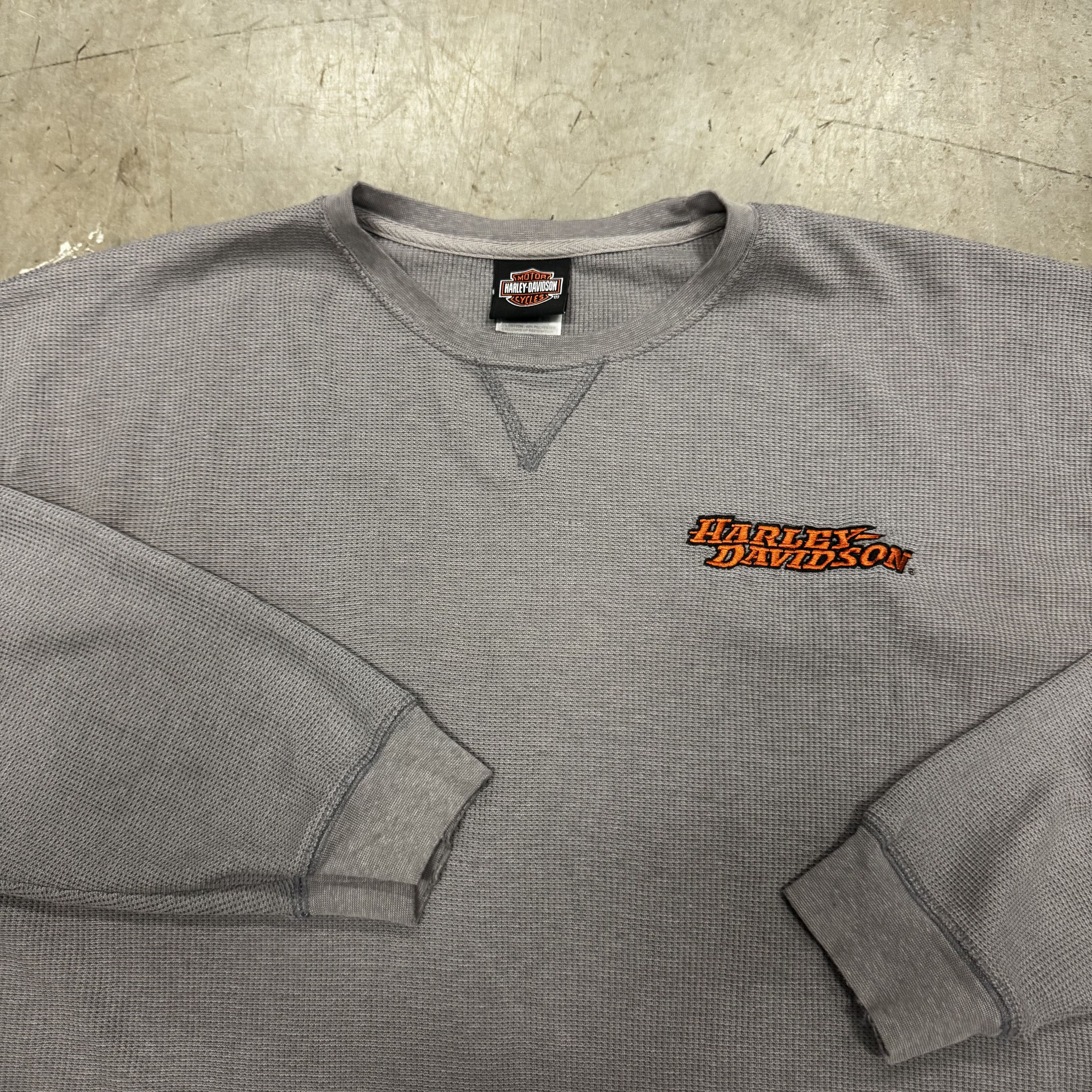 Harley Davidson VTG Y2K Harley Davidson Waffle Knit Long Sleeve T Shirt Size US XXL / EU 58 / 5 - 3 Thumbnail