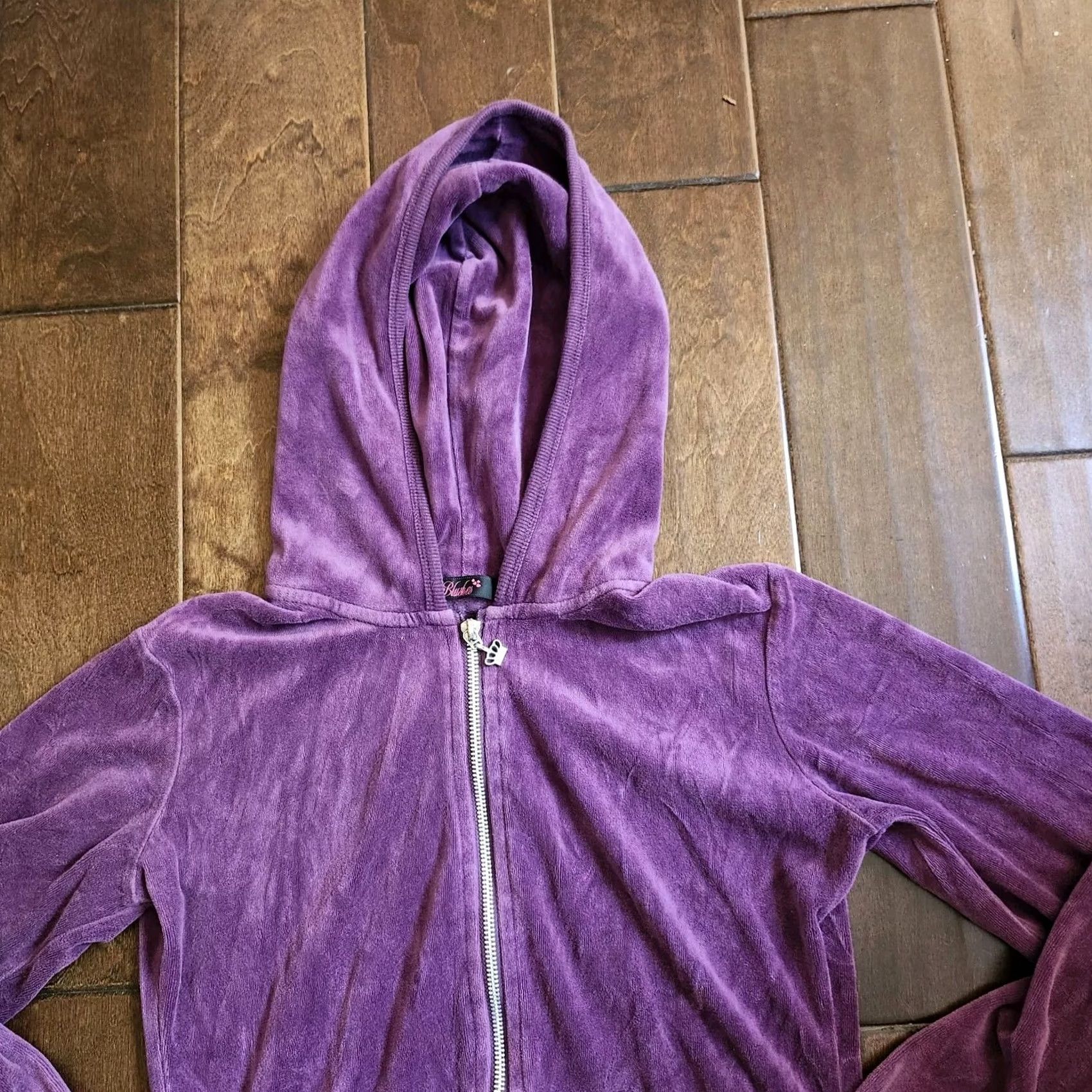 Vintage Blushes Women's Junior Purple Pockets Full Zip Hoodie - Size S, Small, Purple, Hoodies, Women, XS? Size S / US 4 / IT 40 - 4 Thumbnail