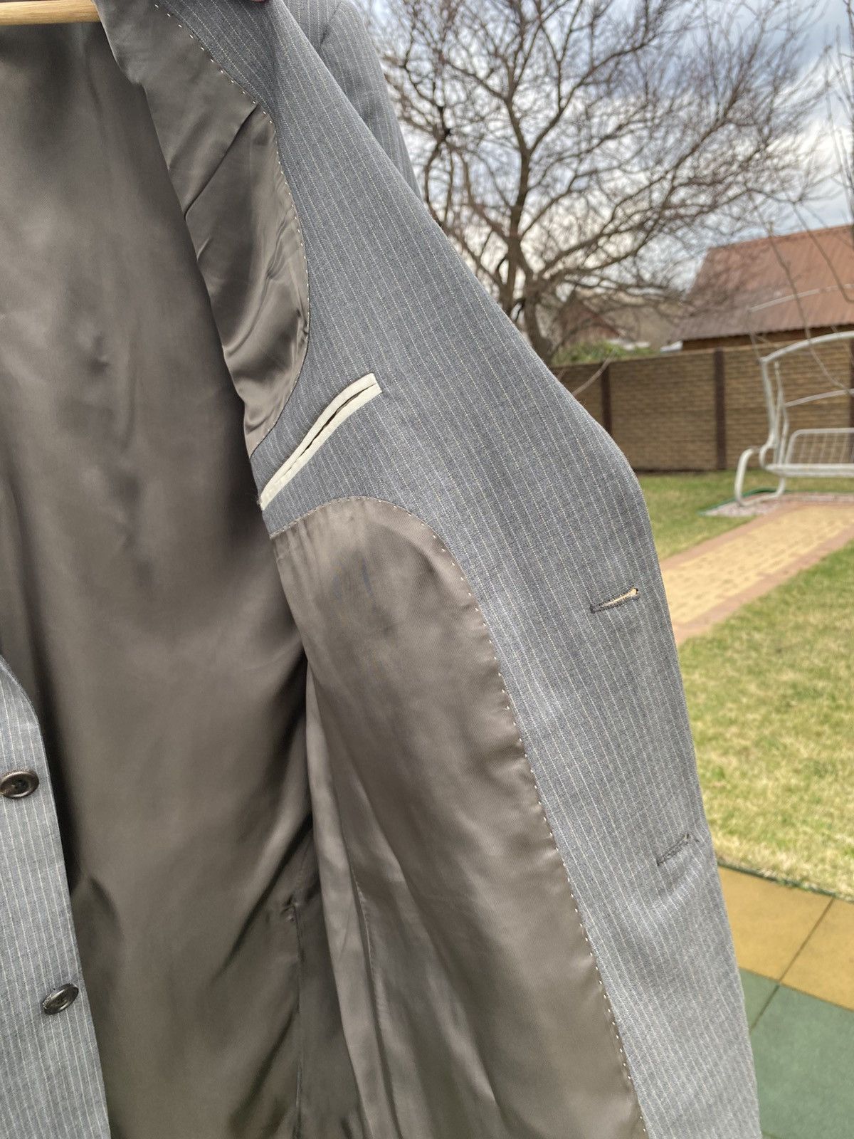 Aquascutum Aquascutum London Grey Pinstripe Blazer 100% Wool Size L NWT Size 46L - 5 Thumbnail