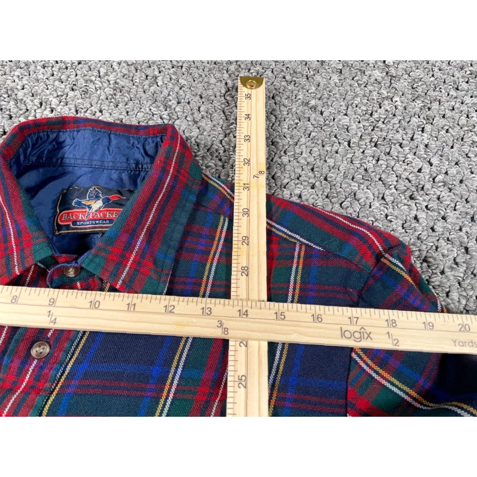 Vintage VTG 80s Grunge Flannel Shirt Men XL Red Blue Plaid Tartan Lightweight Backpacker Chest Pockets Casual Workwear Size US XL / EU 56 / 4 - 6 Thumbnail