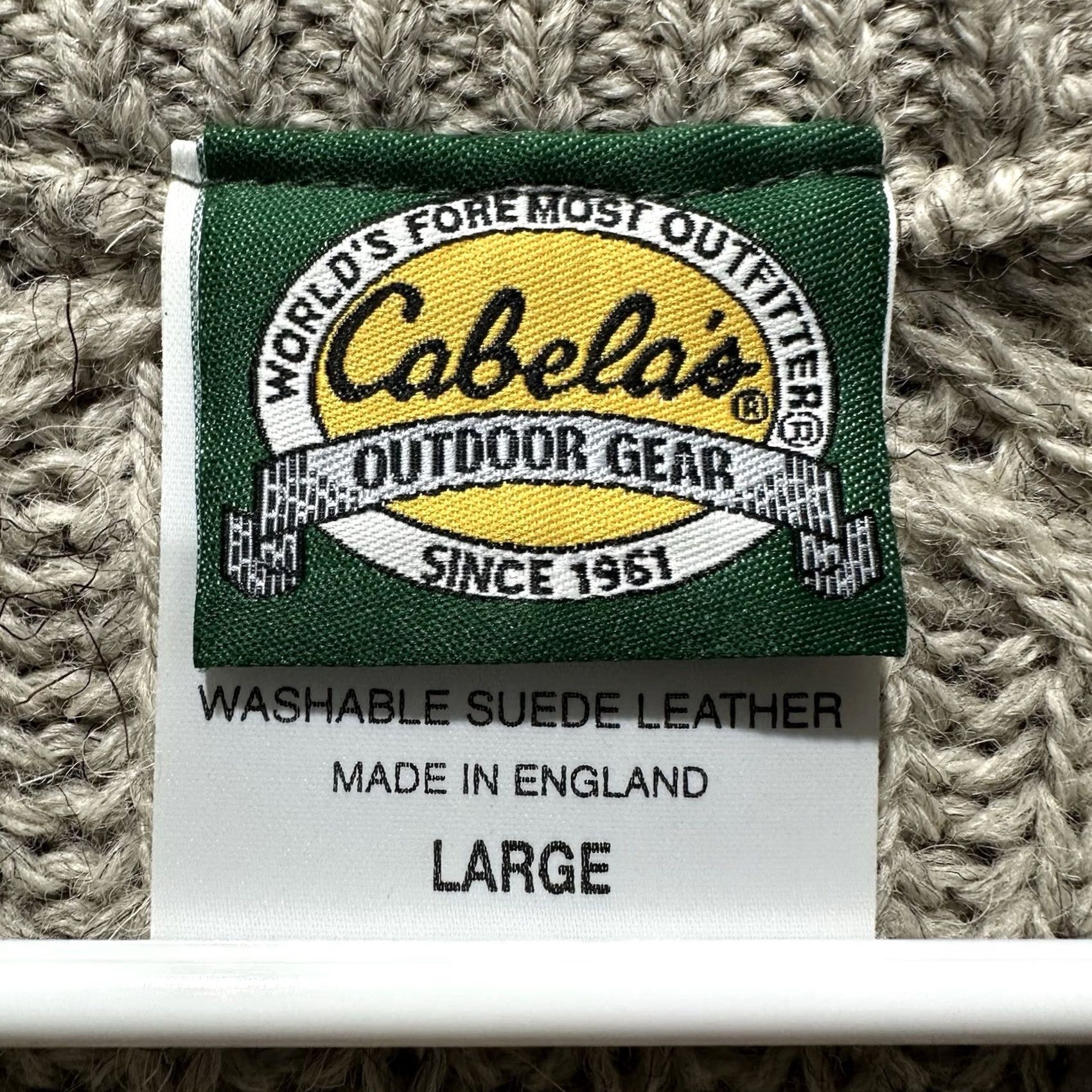 Vintage VINTAGE Cabela's Sweater Mens Large 100% New Wool Leather Elbow Patches Pullover Shirt Mens Large Beige Wool Pullover 90s/Cabin Casual Size US L / EU 52-54 / 3 - 4 Thumbnail