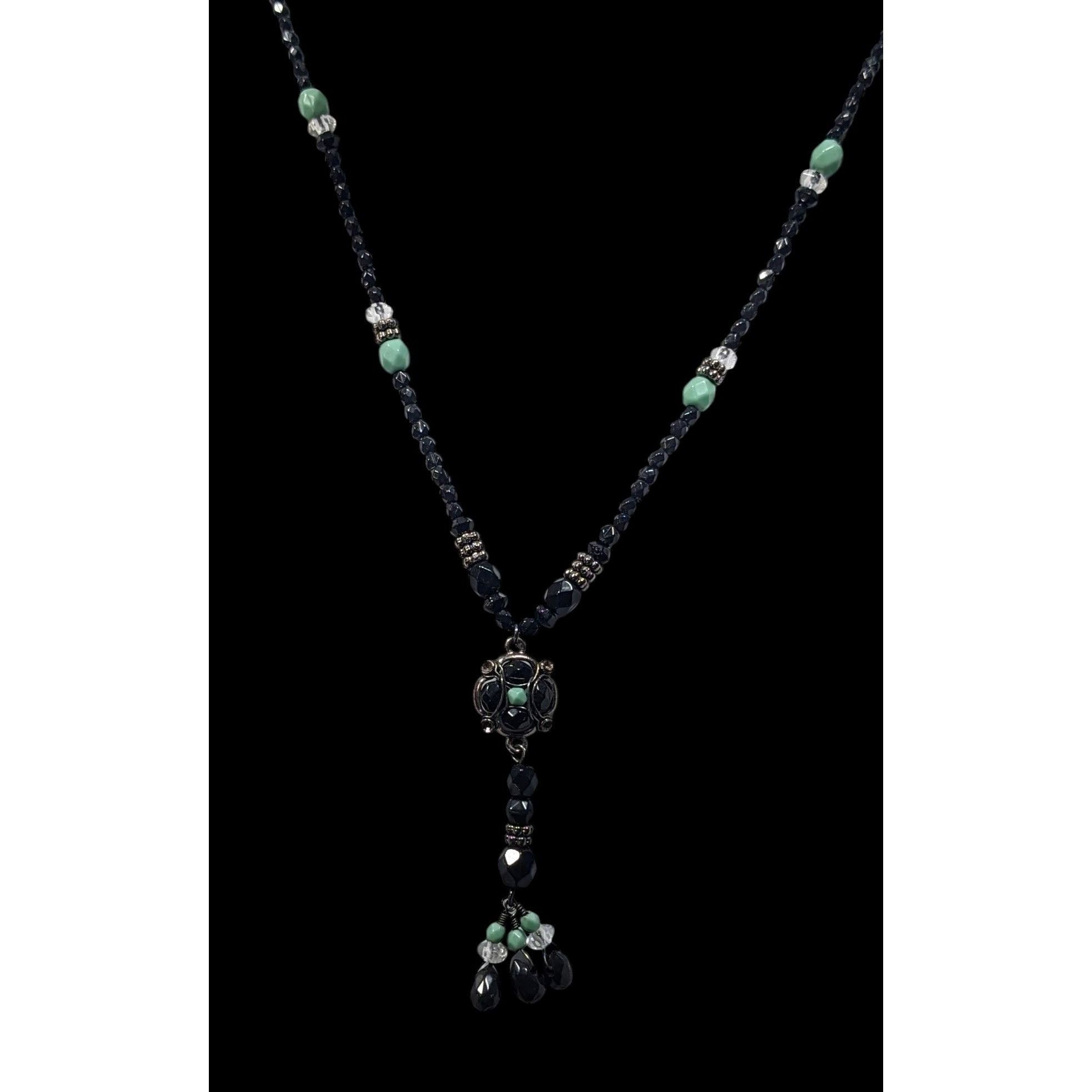 Liz Claiborne Liz Claiborne Bohemian Black And Blue Beaded Necklace Size ONE SIZE - 3 Thumbnail