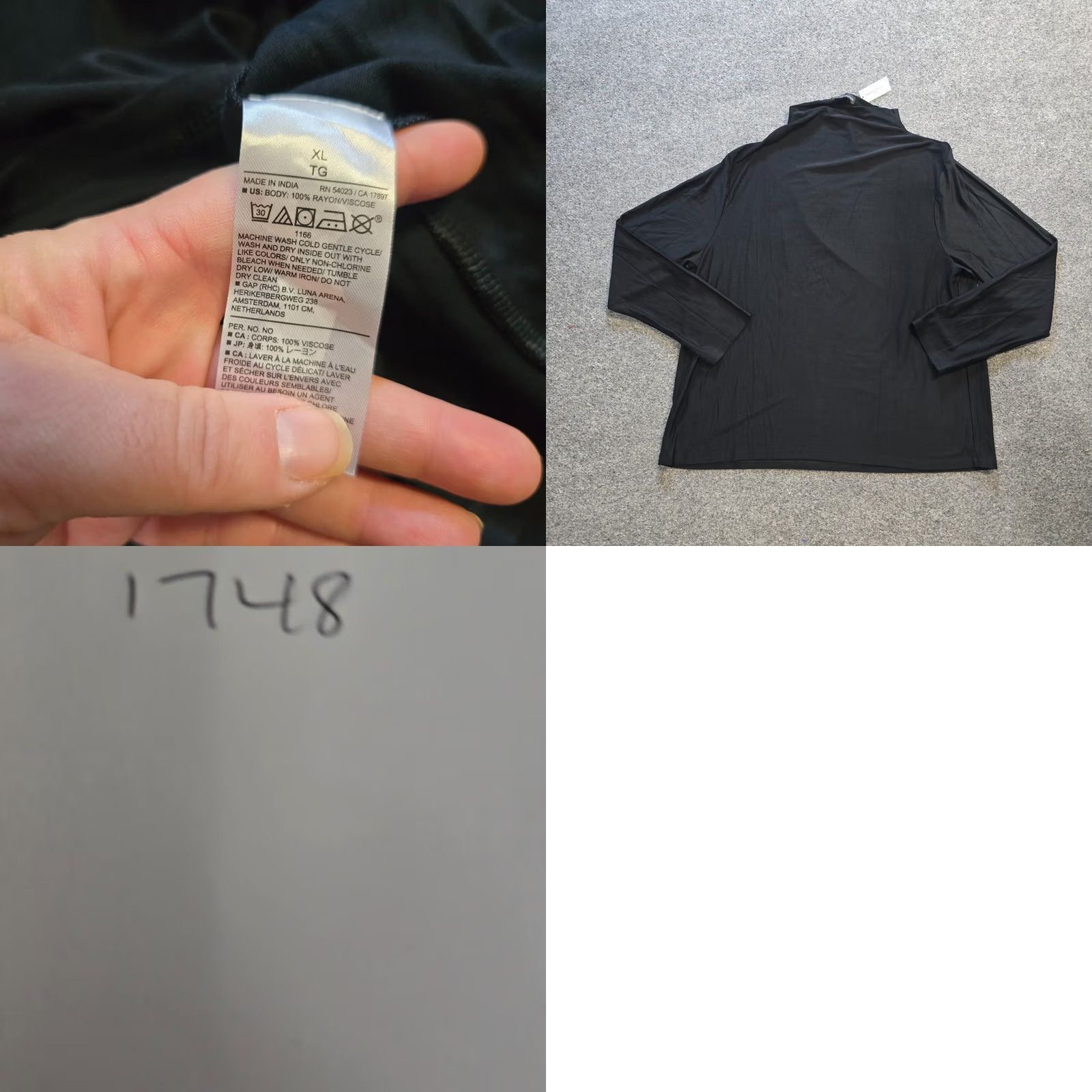 Banana Republic Banana Republic Top Women XL Black Mock Neck Ruched Stretch Minimal Capsule Shirt Size XL / US 12-14 / IT 48-50 - 8 Thumbnail