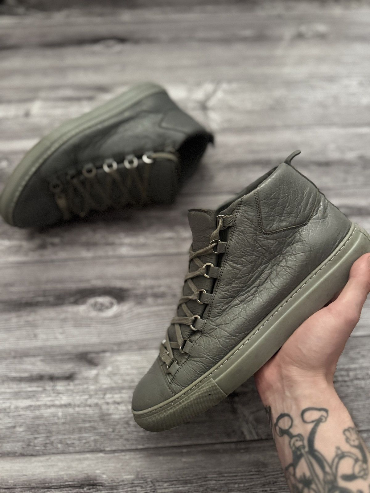 Balenciaga Balenciaga Arena High 'Metallic Silver' Sneakers | Grailed