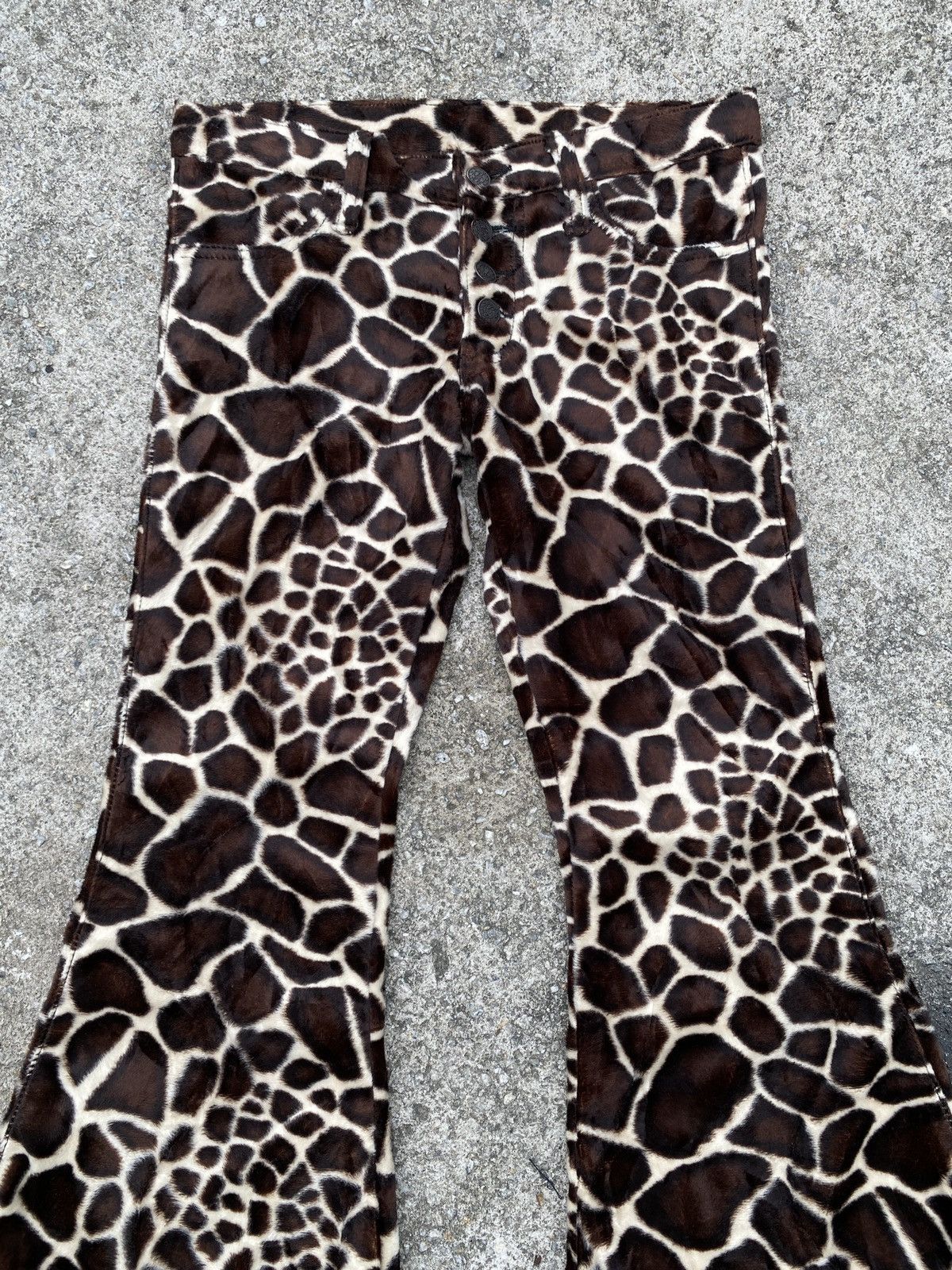 Japanese Brand × Vintage Dee Dee Japan Super Flare Fur Velvet Pant Size US 29 - 3 Thumbnail