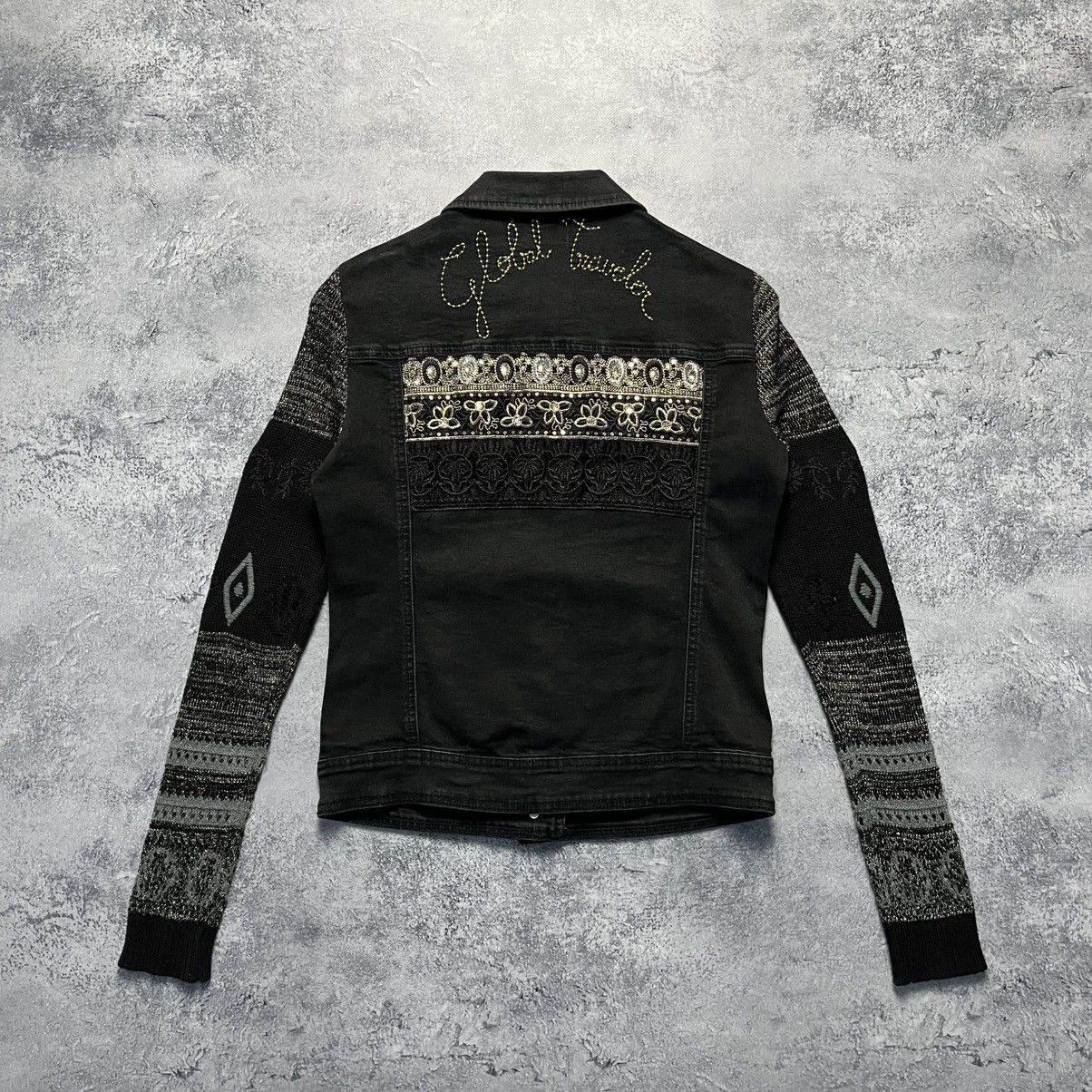 Desigual × Vintage Vintage Desigual Denim Jacket Knitted Sleeve Y2K Streetwear Size XS / US 0-2 / IT 36-38 - 11 Thumbnail