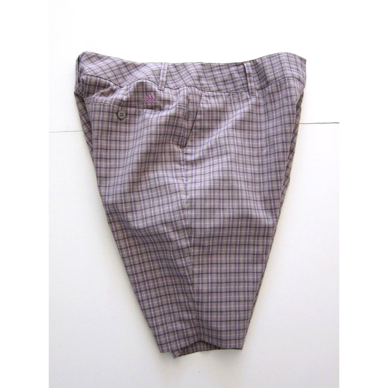 Adidas Adidas Bermuda Short Woman 14 Golf Purple Yellow Plaid Stretch Pocket Chico 97% polyester 3% spandex Womens Bermuda Shorts Size 36" / US 14 / IT 50 - 7 Thumbnail