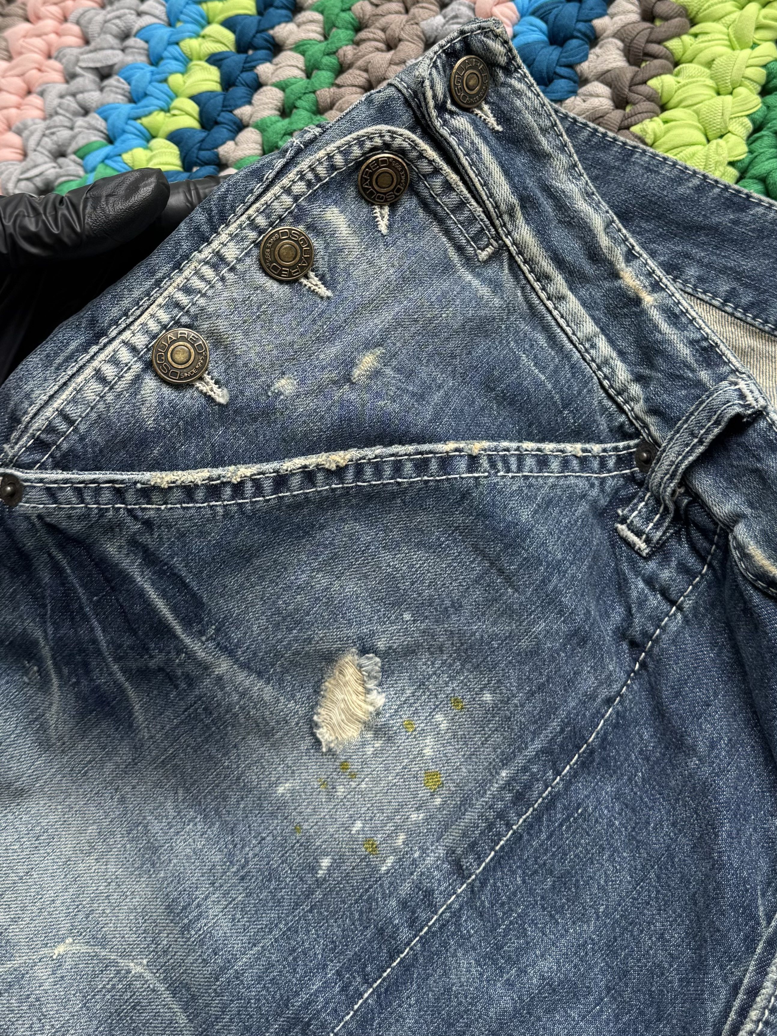 Dsquared2 Disquared2 Distressed Jeans Straight Leg Paint Splatter Y2K Size US 34 / EU 50 - 8 Thumbnail
