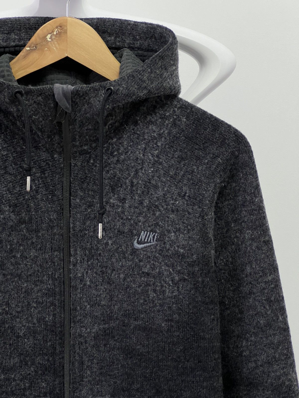 Nike × Vintage Vintage 90s Nike Zip Up Hoodie Sweatshirt Black grey Size US M / EU 48-50 / 2 - 6 Thumbnail