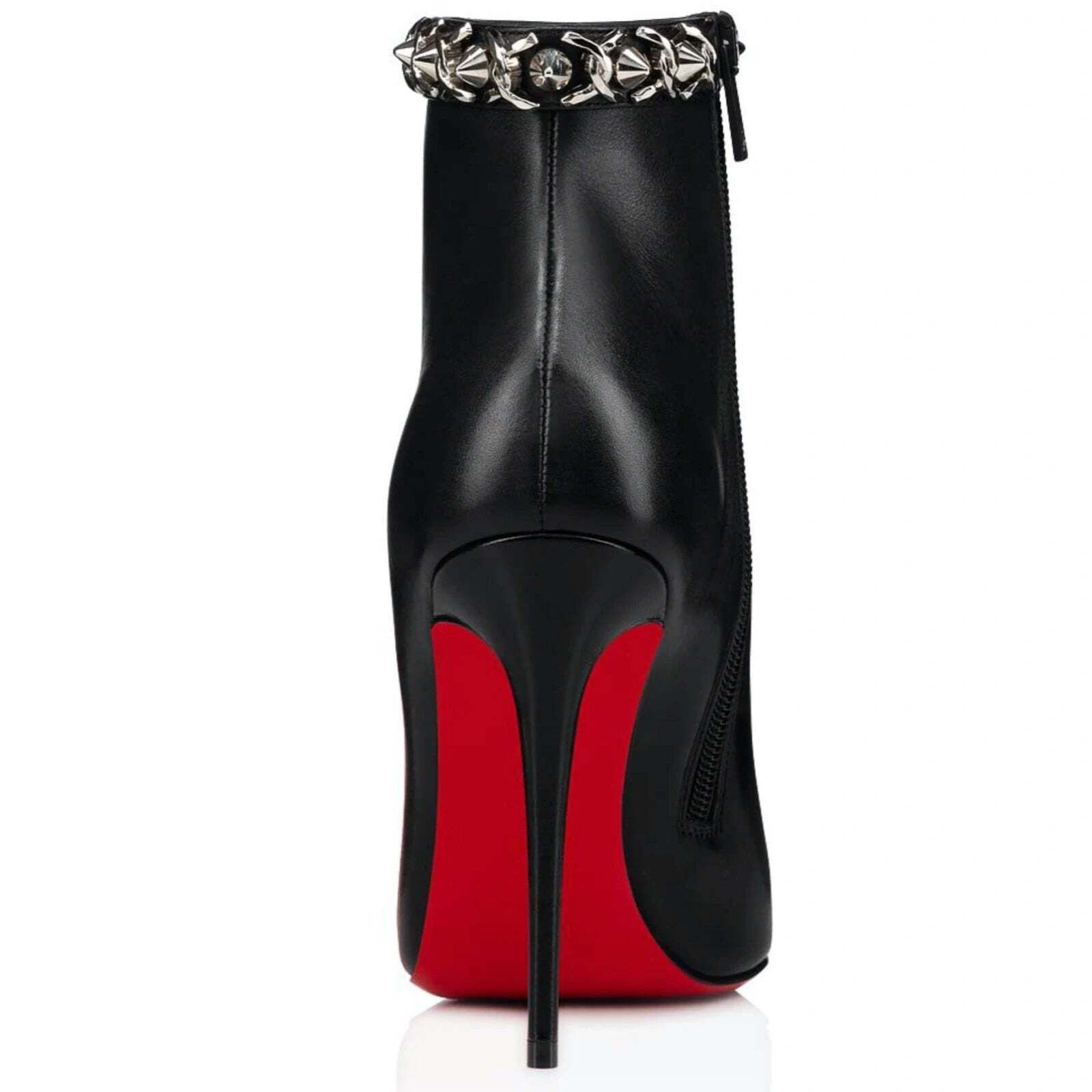 Christian Louboutin Christian Louboutin Booty Chain 100 Black Calf Leather Ankle Size US 7.5 / IT 37.5 - 10 Thumbnail