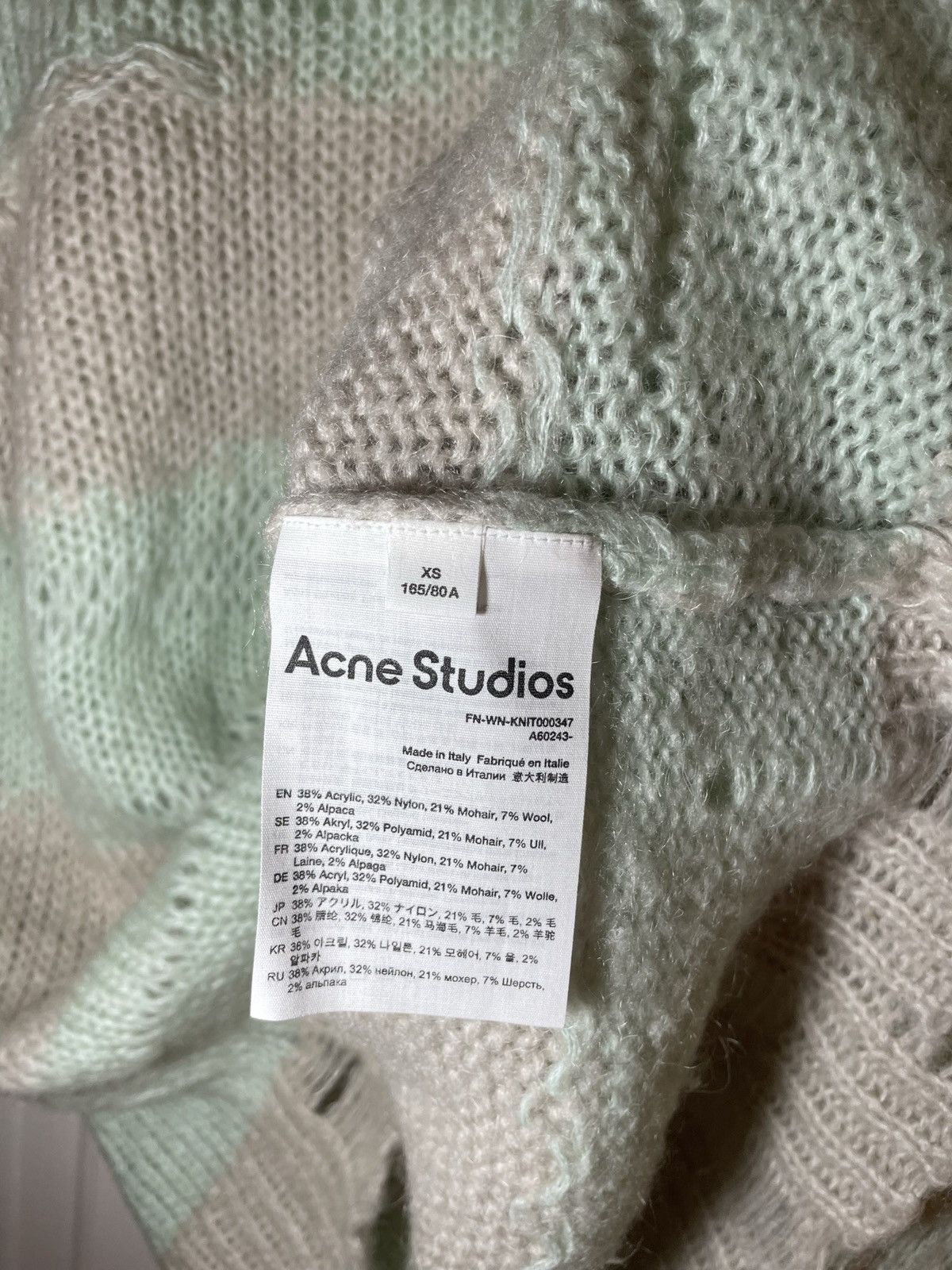 Acne Studios Acne Studios striped Kurt Cobain distressed sweater knit Size US S / EU 44-46 / 1 - 3 Thumbnail
