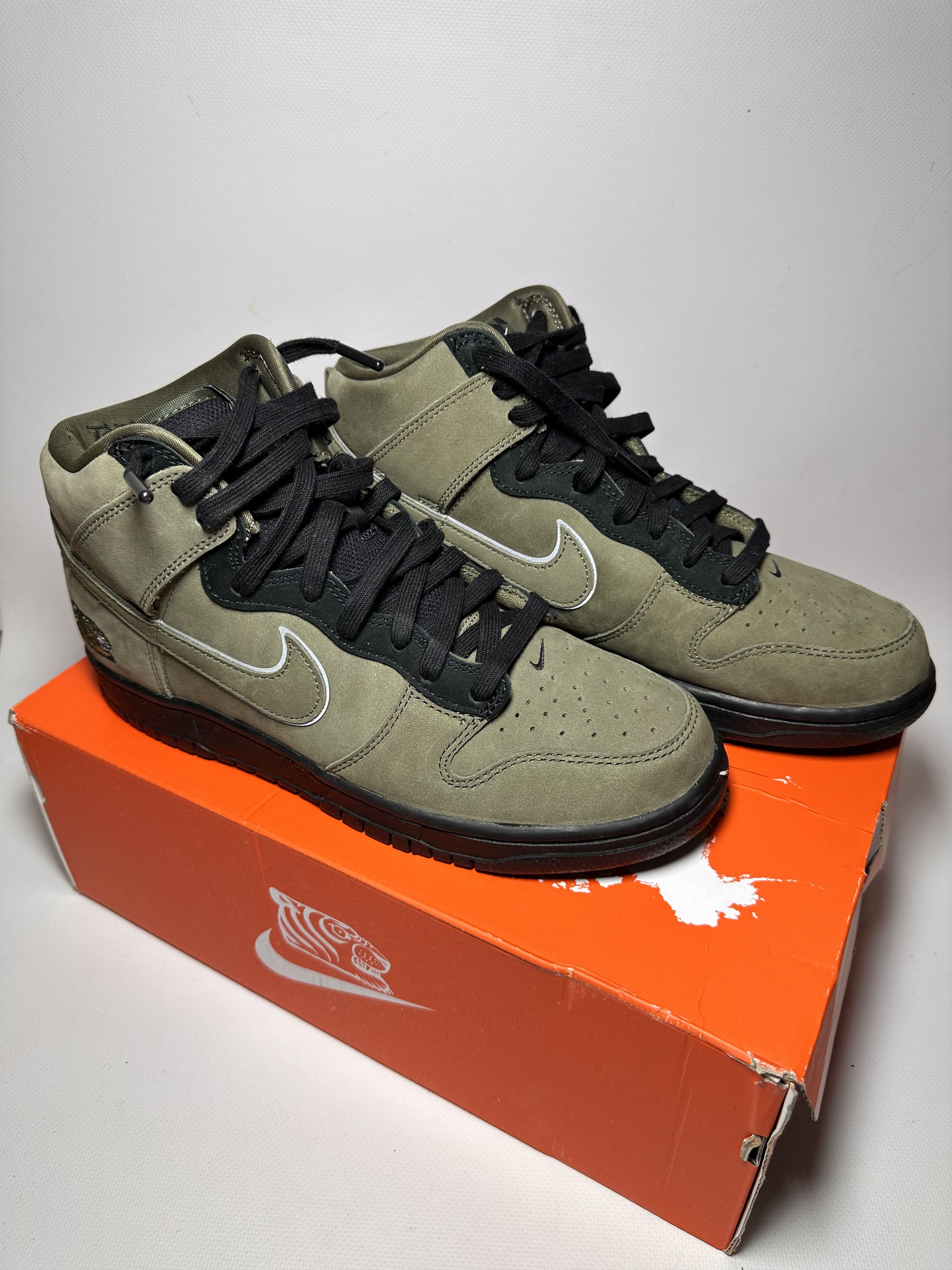 image of Nike Dunk High Soulgoods Olive Shoes in Black Green, Men's (Size 9)