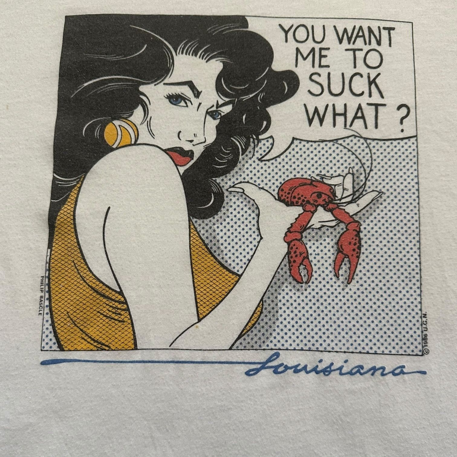Hanes VTG 80s You Want Me to Suck What Paper Thin T-Shirt Size US XL / EU 56 / 4 - 2 Thumbnail
